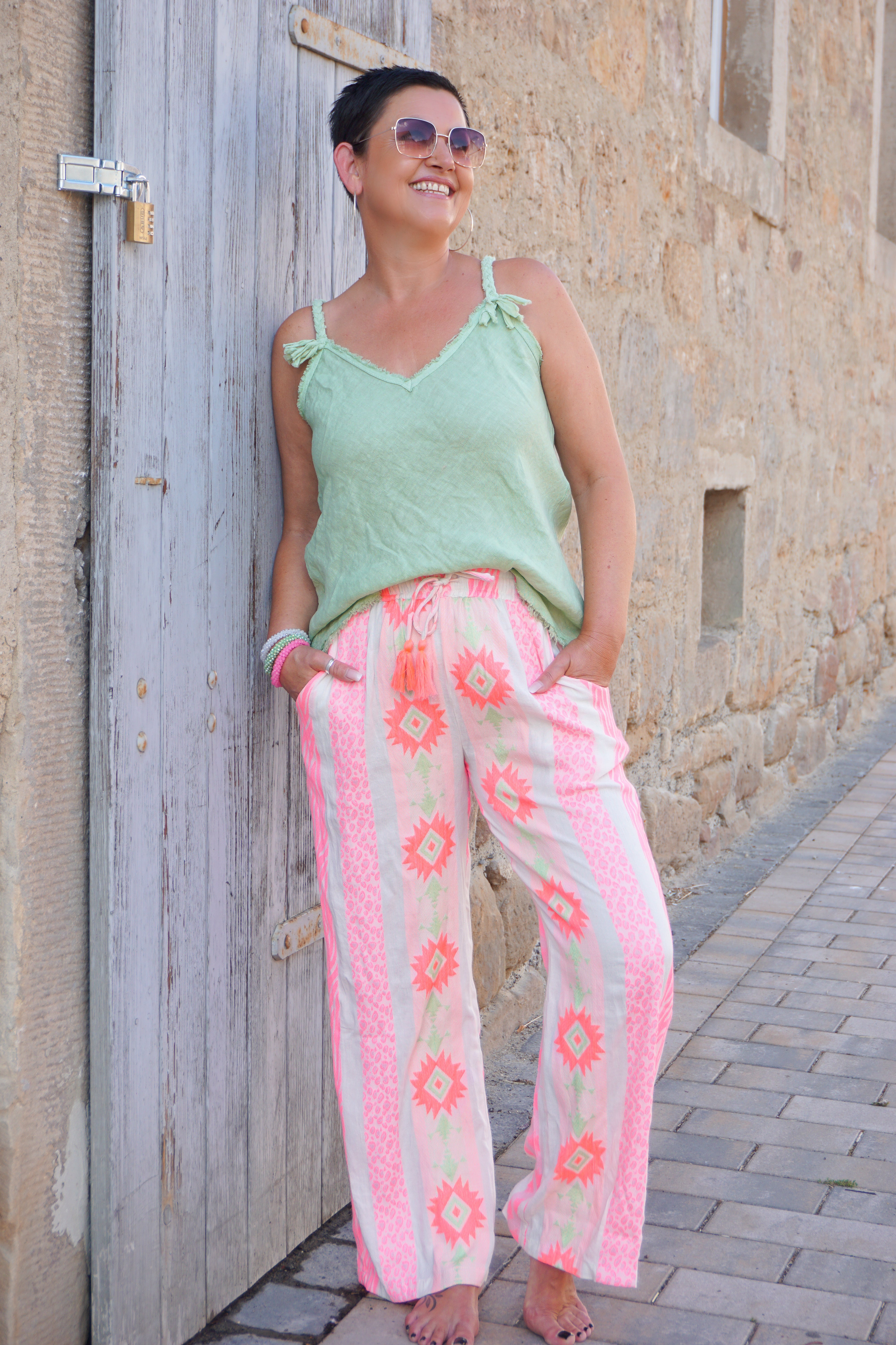 Boho Sommerhose mit verspieltem Print