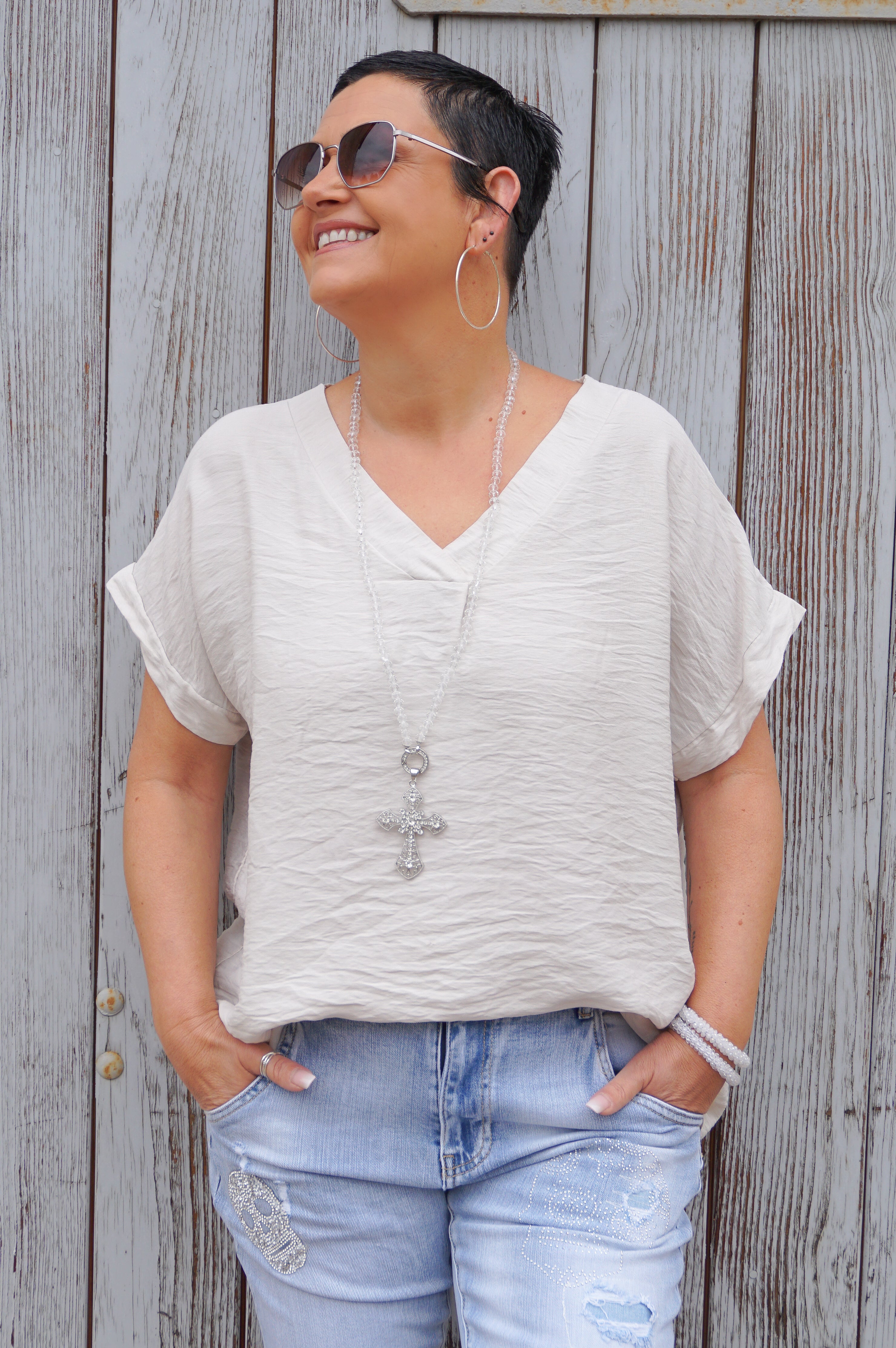 Zweite Wahl - Basic T-Shirt, beige - Vom Umtausch ausgeschlossen