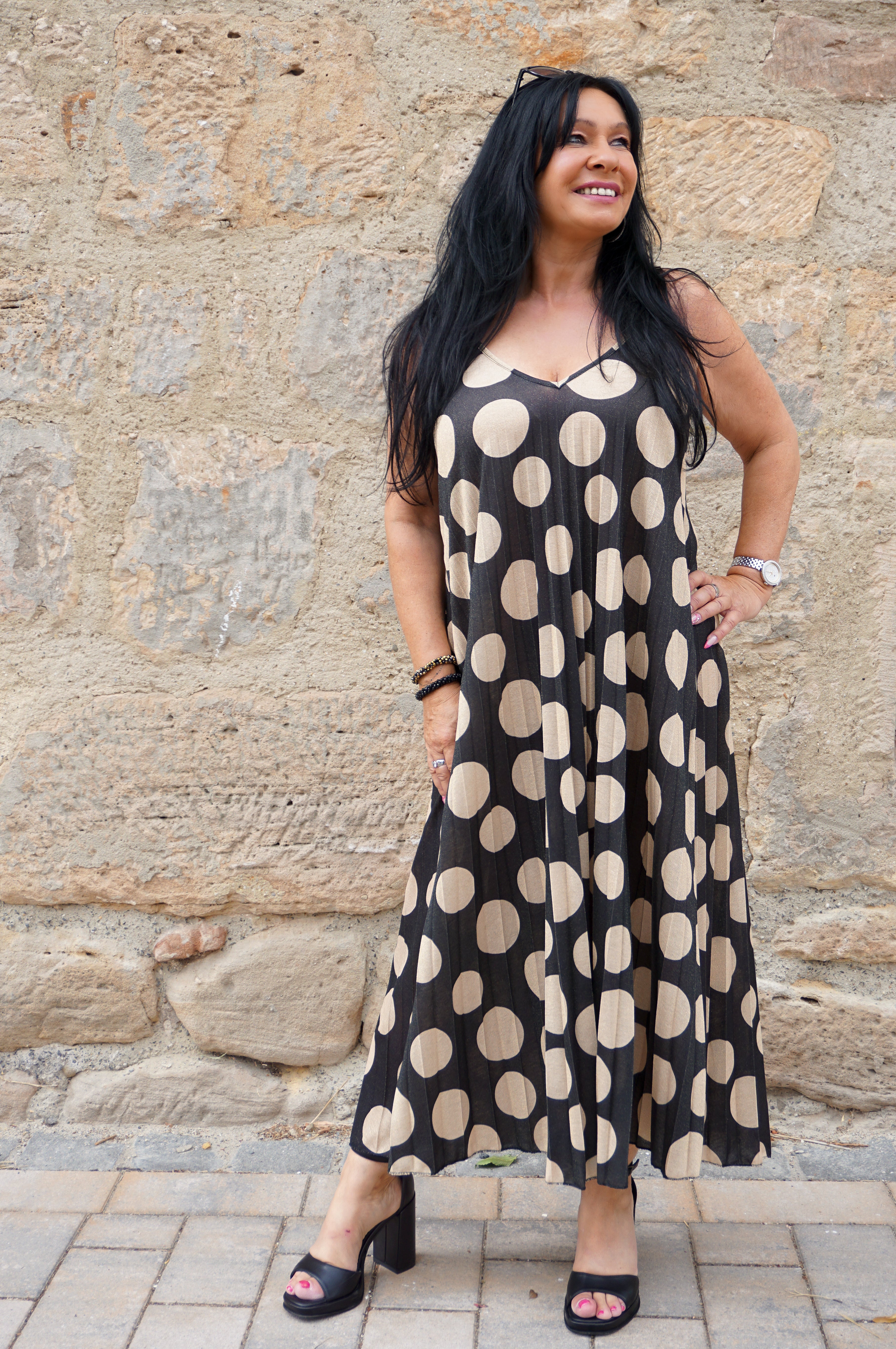 Gepunktetes Plisseekleid „sparkle“