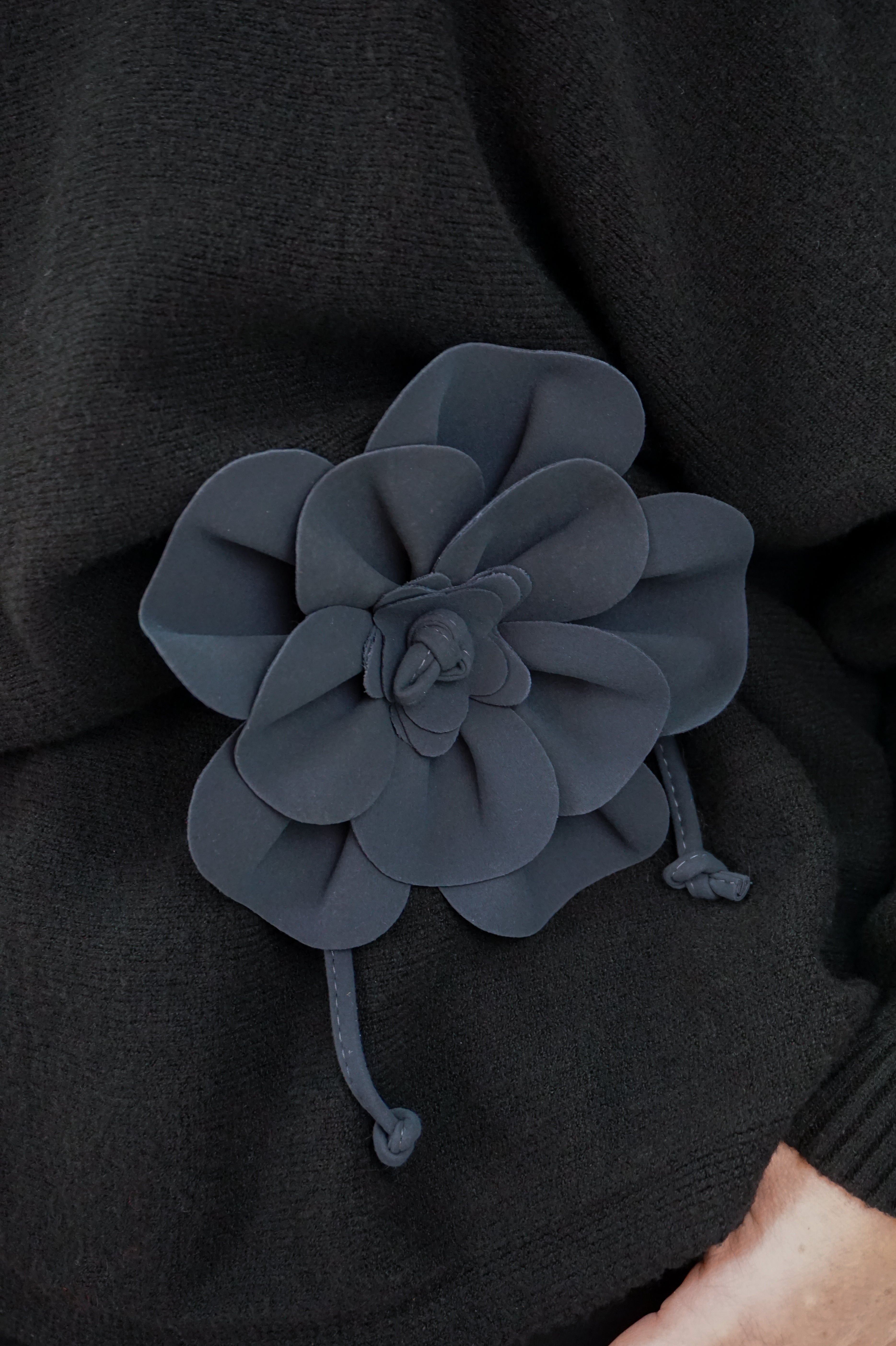 Bindegürtel "Flower", anthrazit