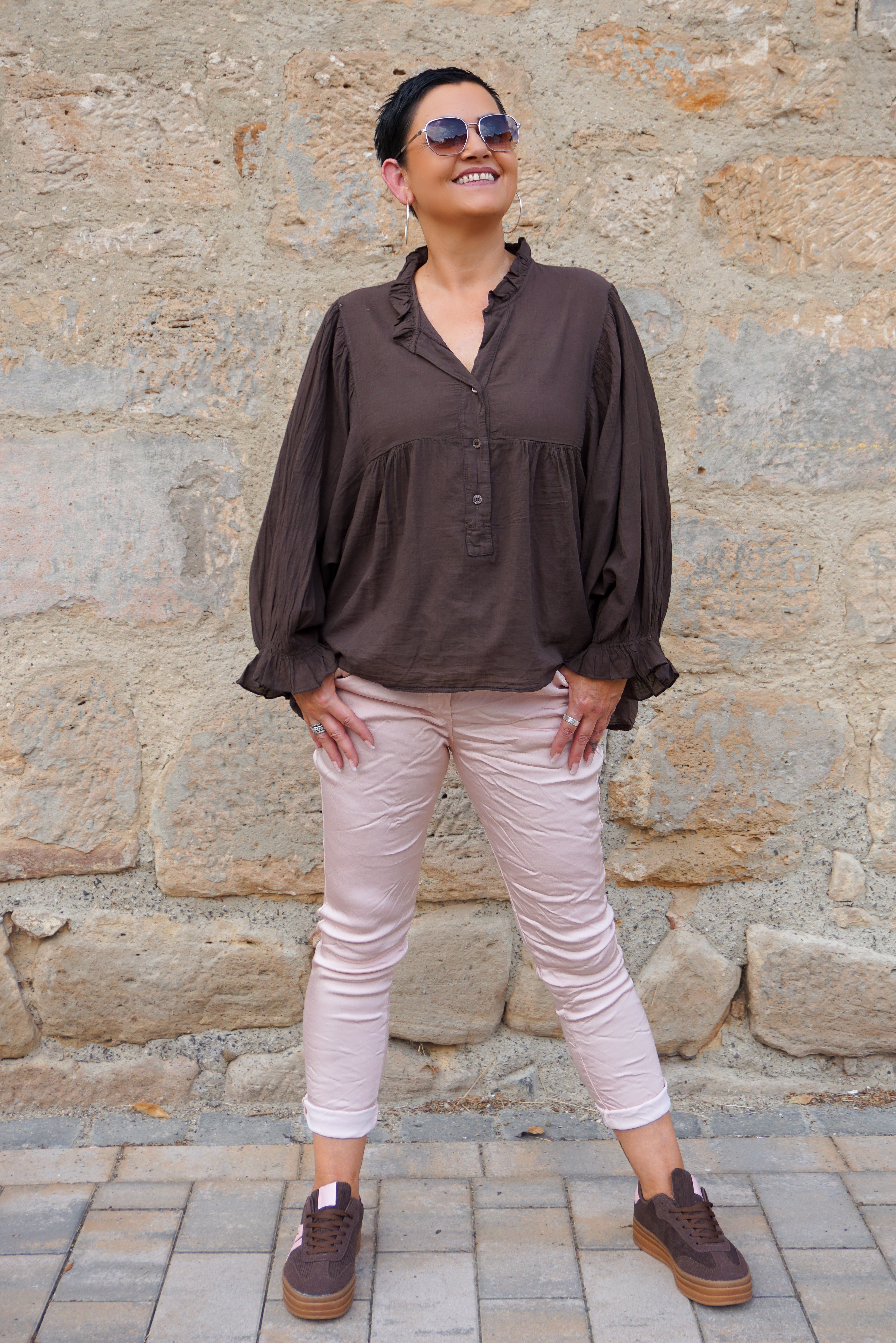 Jogpant im Satin Look, rose