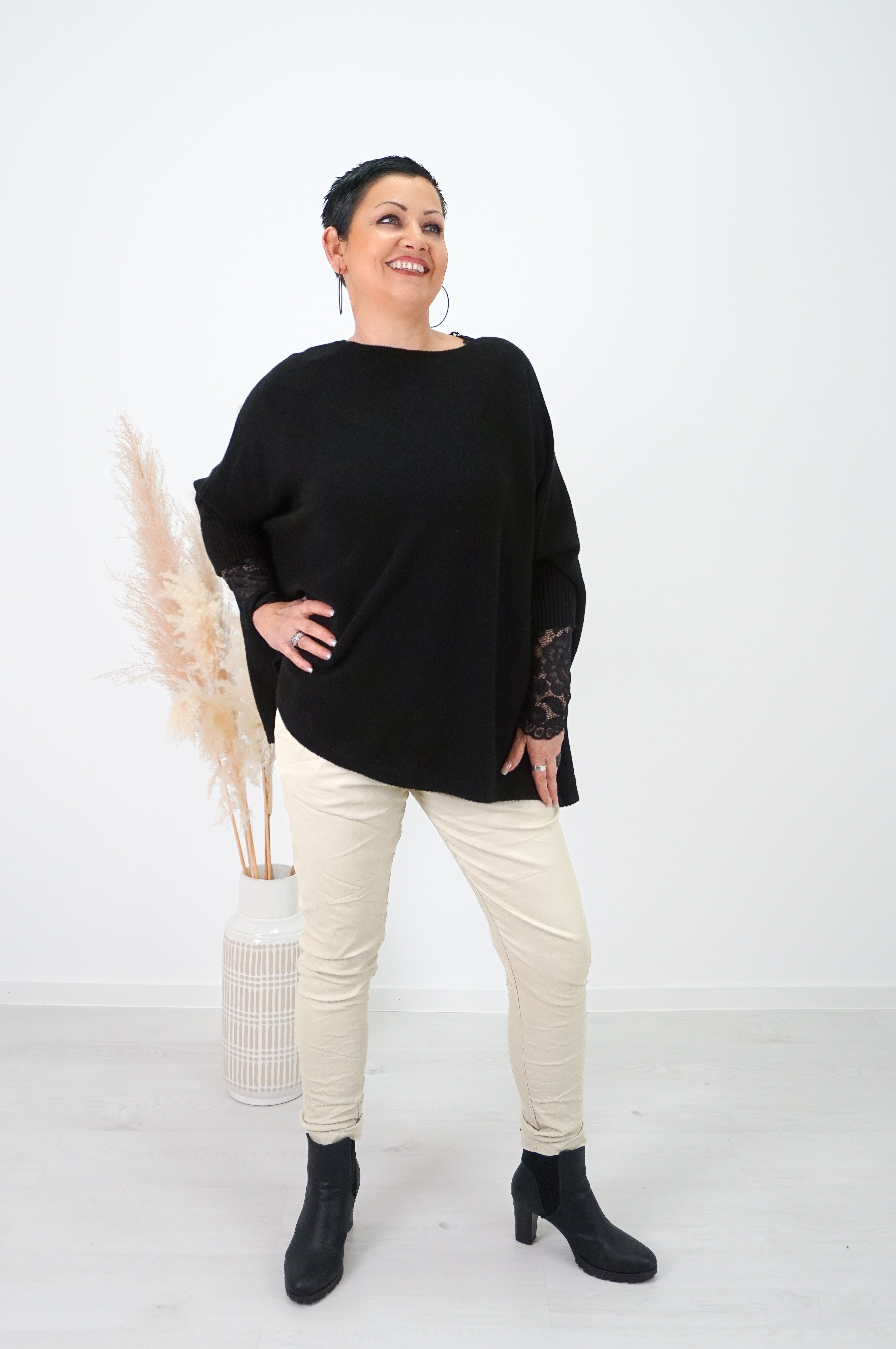 Lederimitat Jogpant „classy“, beige