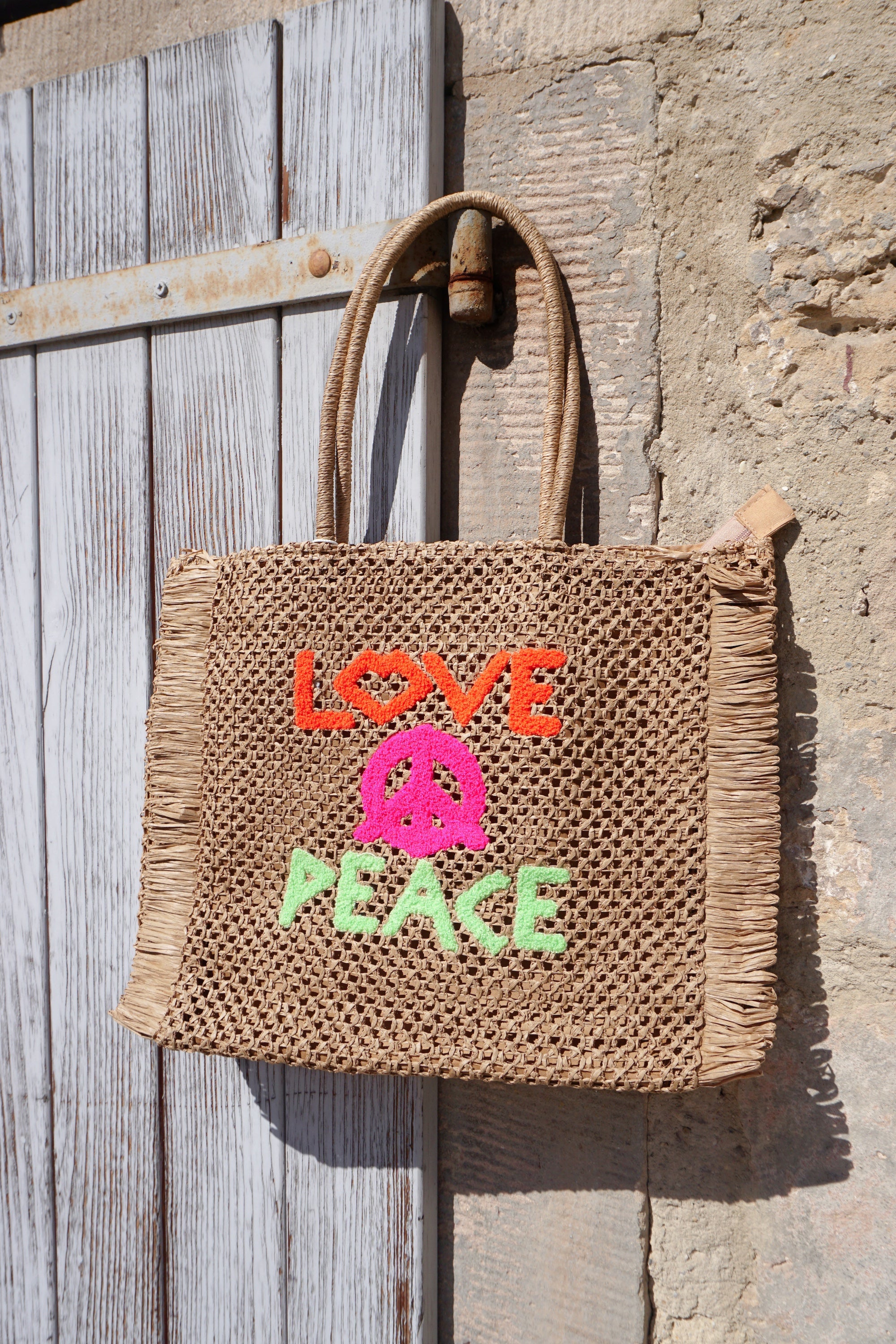 Bask Tasche "LOVE & PEACE", camel
