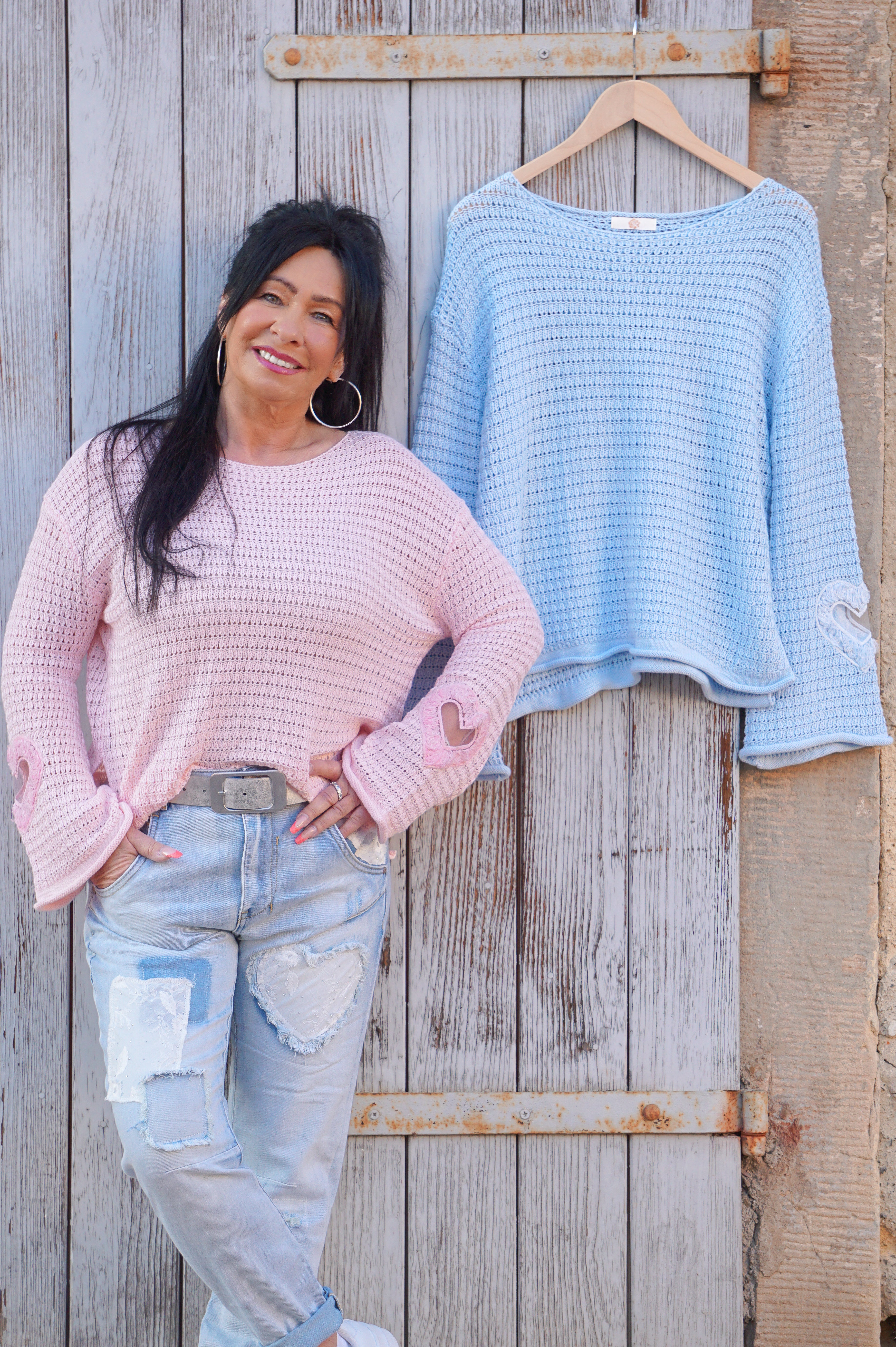 Häkelshirt "lovely", rosa