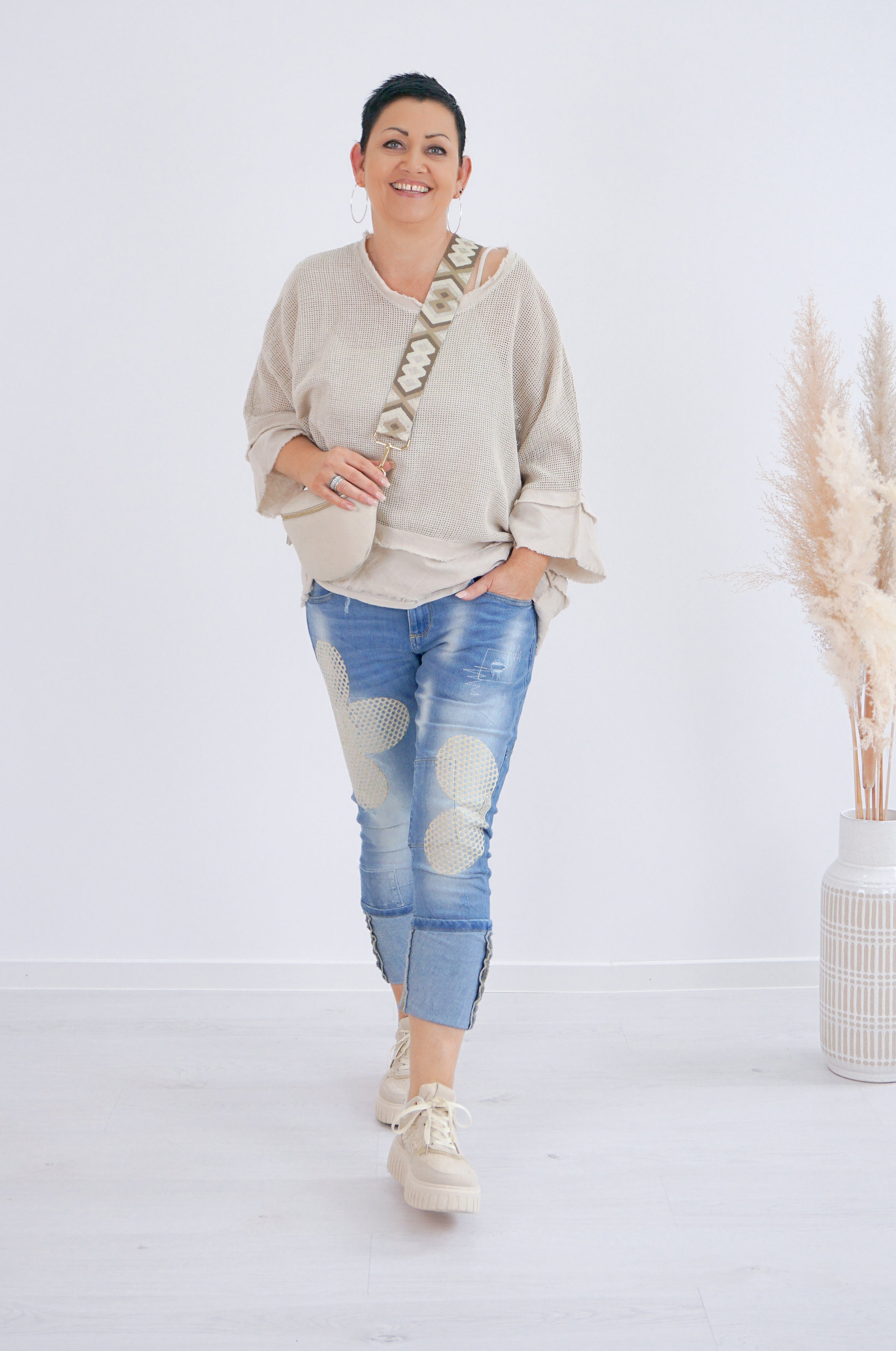Sexy Woman Jeans "golden Flower"