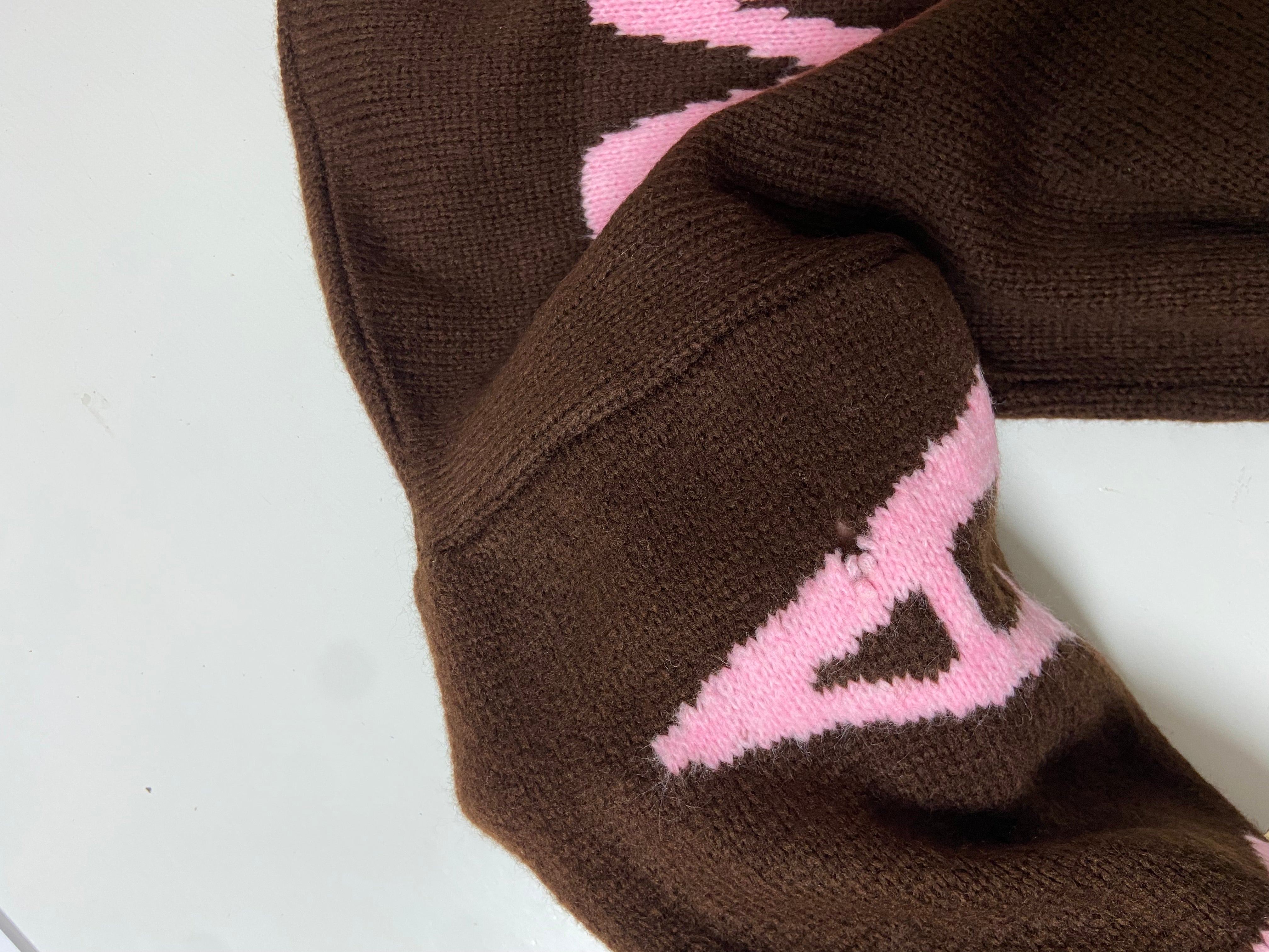 Zweite Wahl - Strickpulli "Namaste",schokobraun/candy pink - Vom Umtausch ausgeschlossen