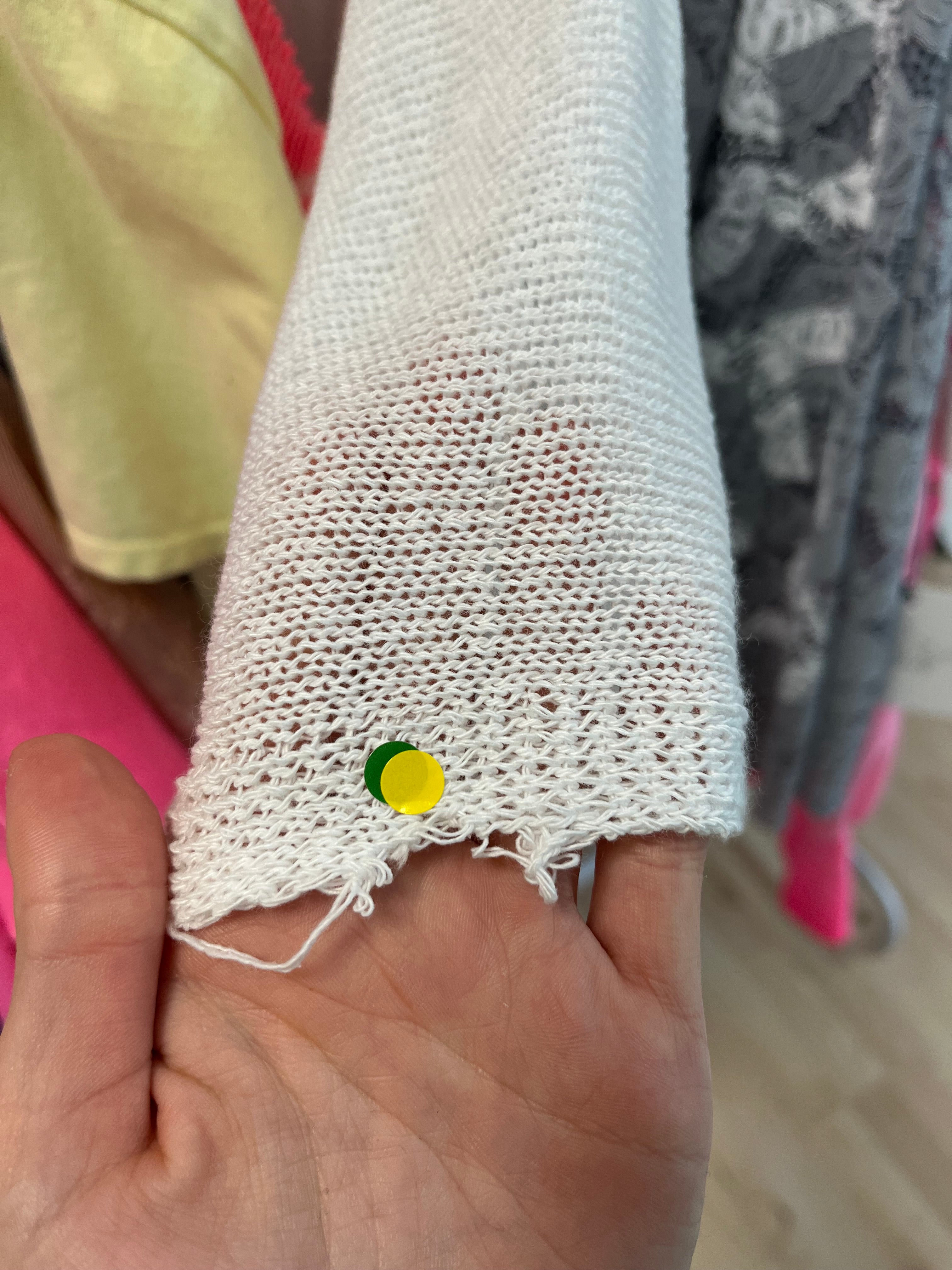Zweite Wahl - Kurzarm Häkelshirt "Amor", weiß - kein Umtausch