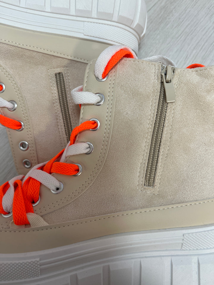 Zweite Wahl- Sneaker "Cava" hellbeige/neonorange - kein Umtausch