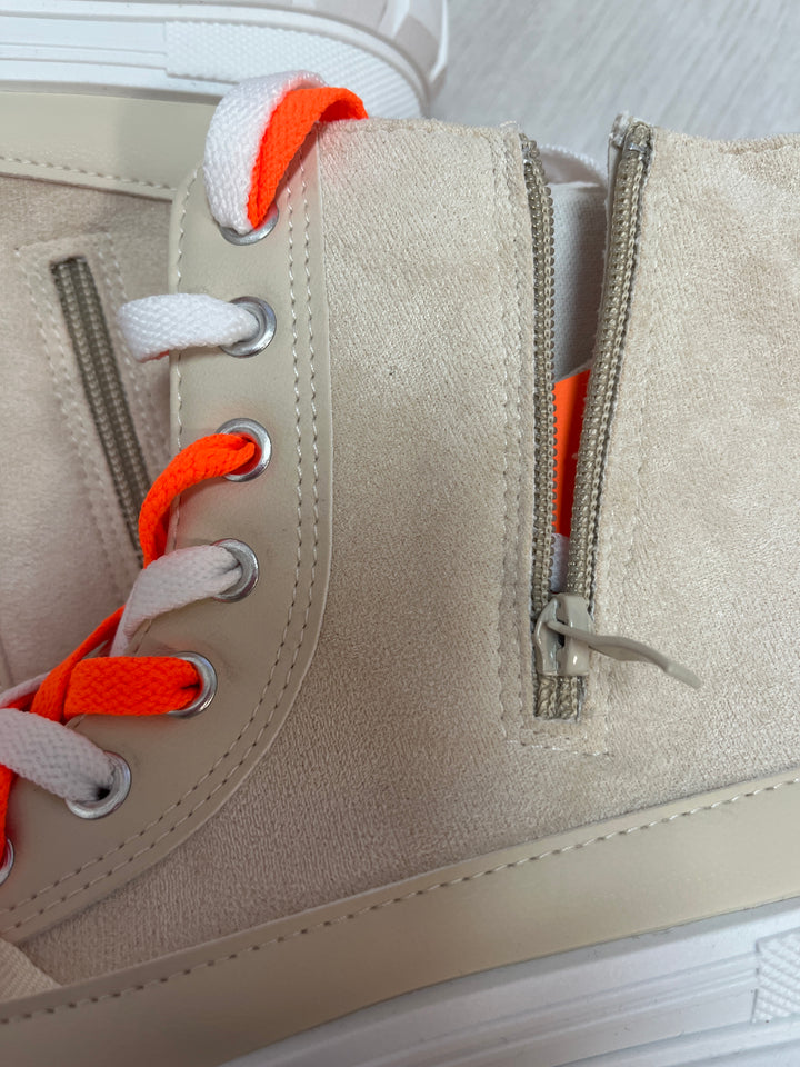 Zweite Wahl- Sneaker "Cava" hellbeige/neonorange - kein Umtausch
