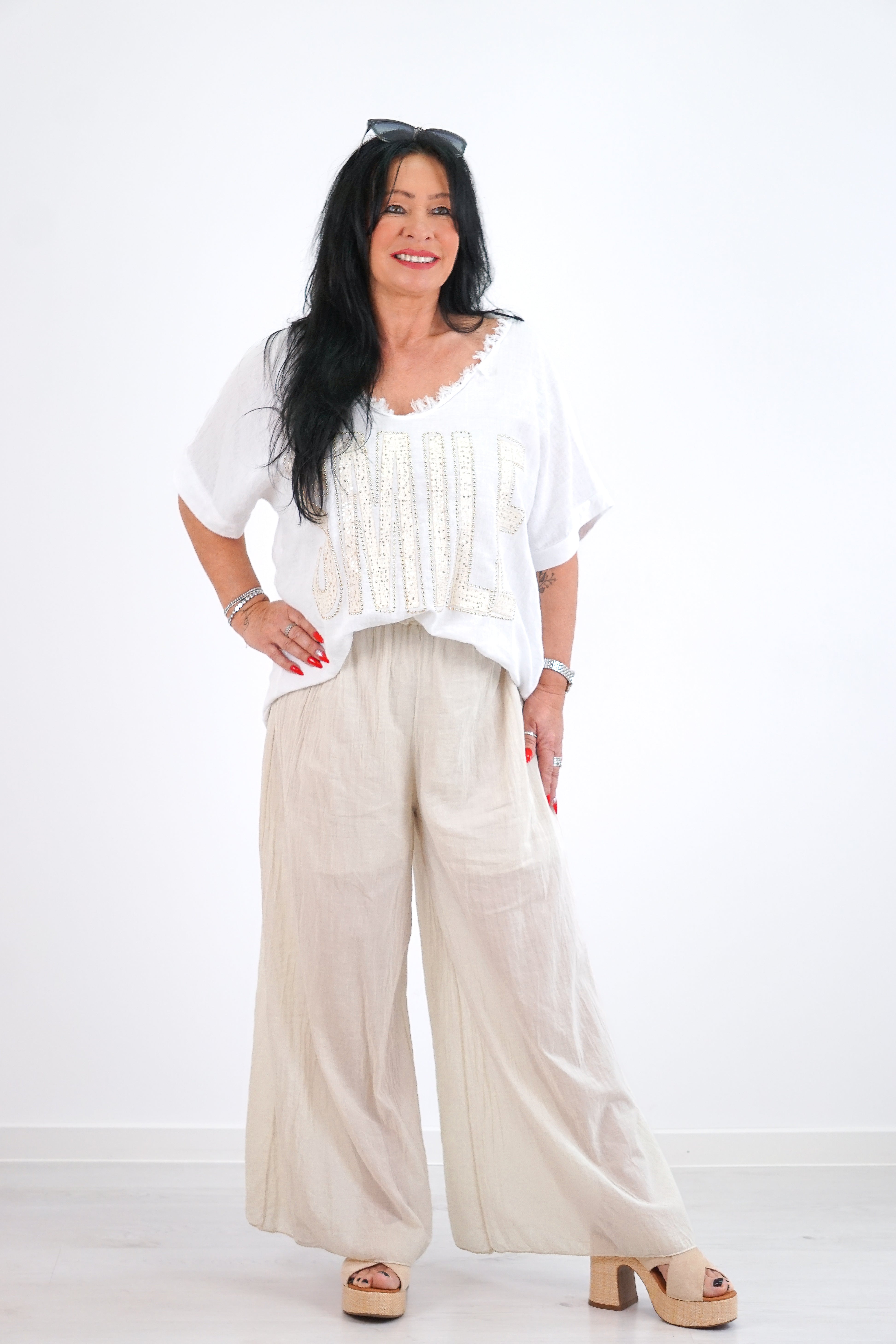 Leichte Sommerhose "beige"
