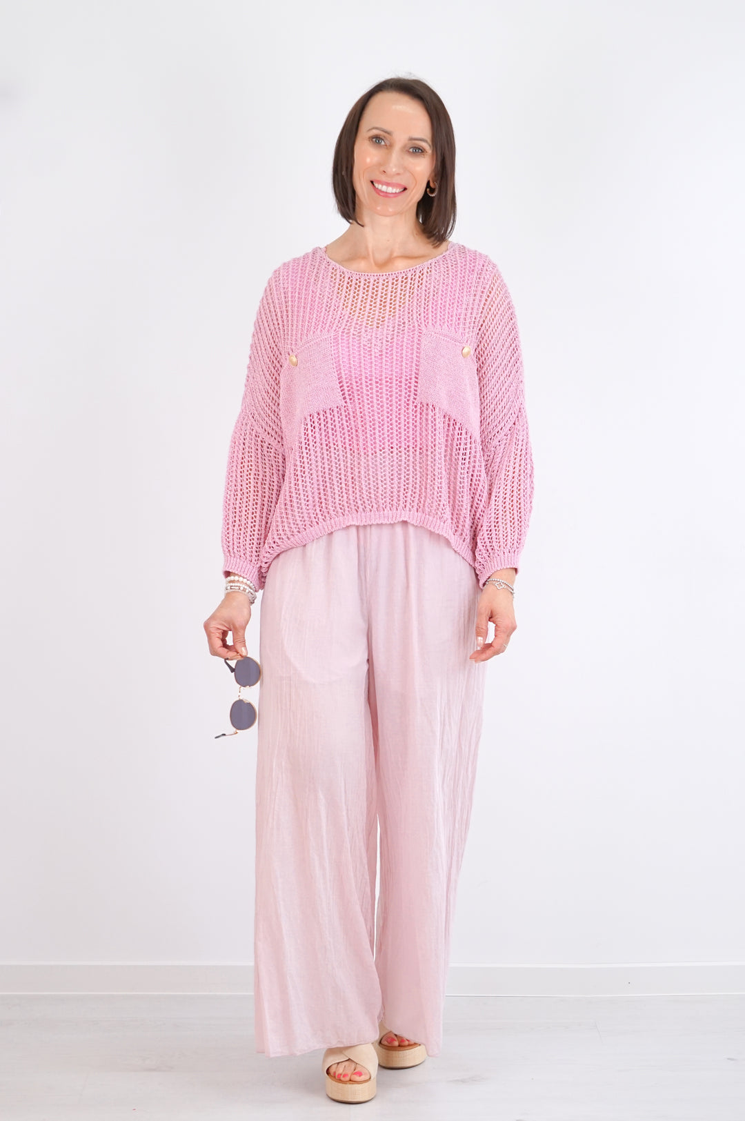 Häkelshirt "sparkle" rose
