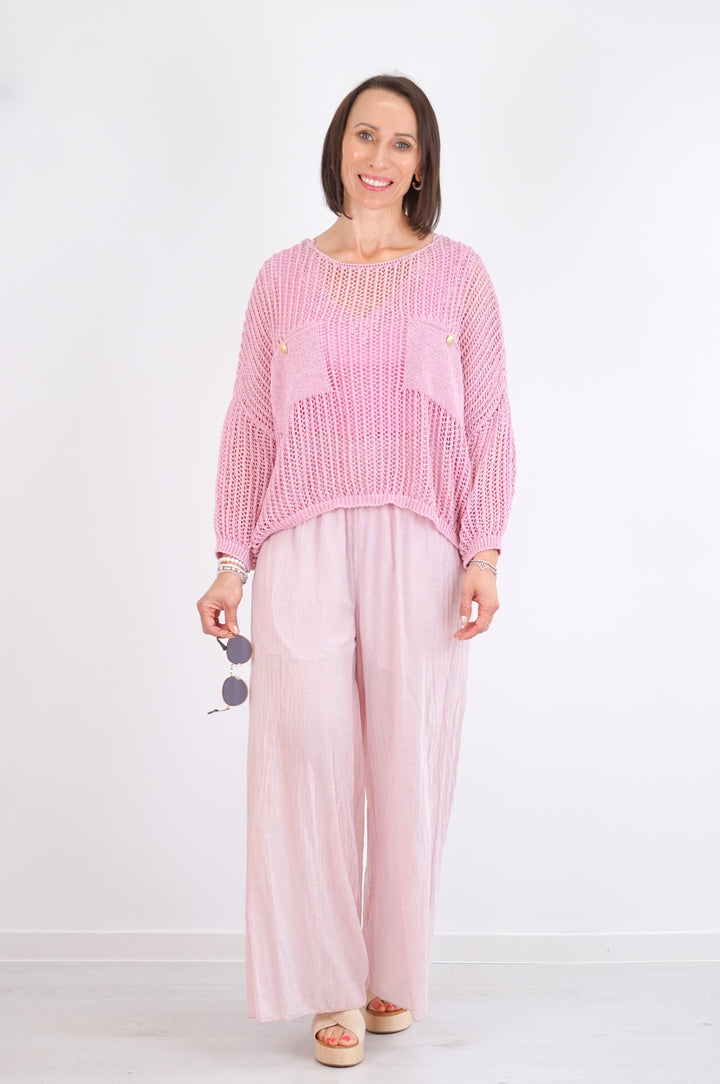 Häkelshirt "sparkle" rose
