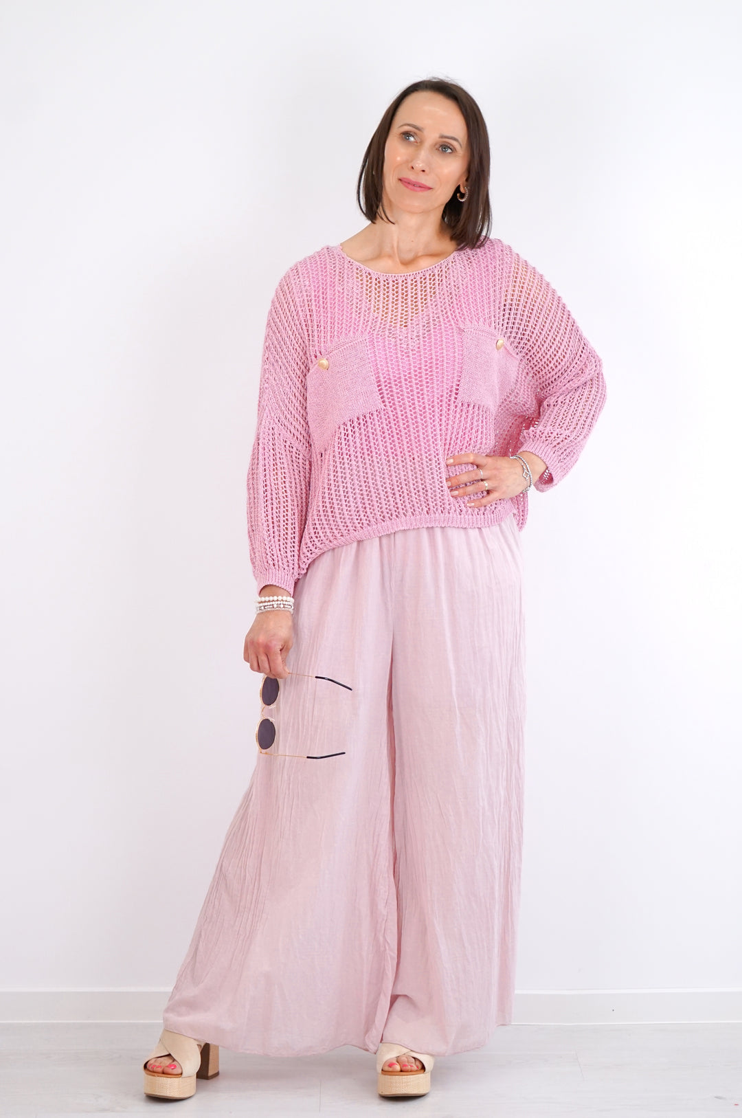 Häkelshirt "sparkle" rose