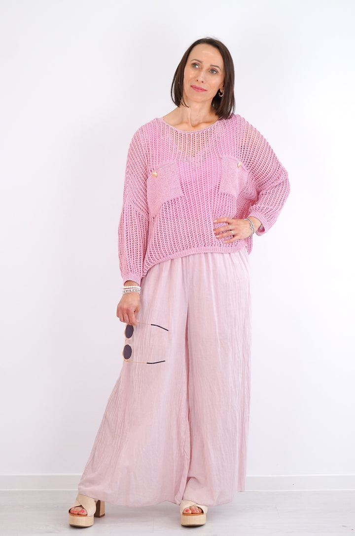 Häkelshirt "sparkle" rose