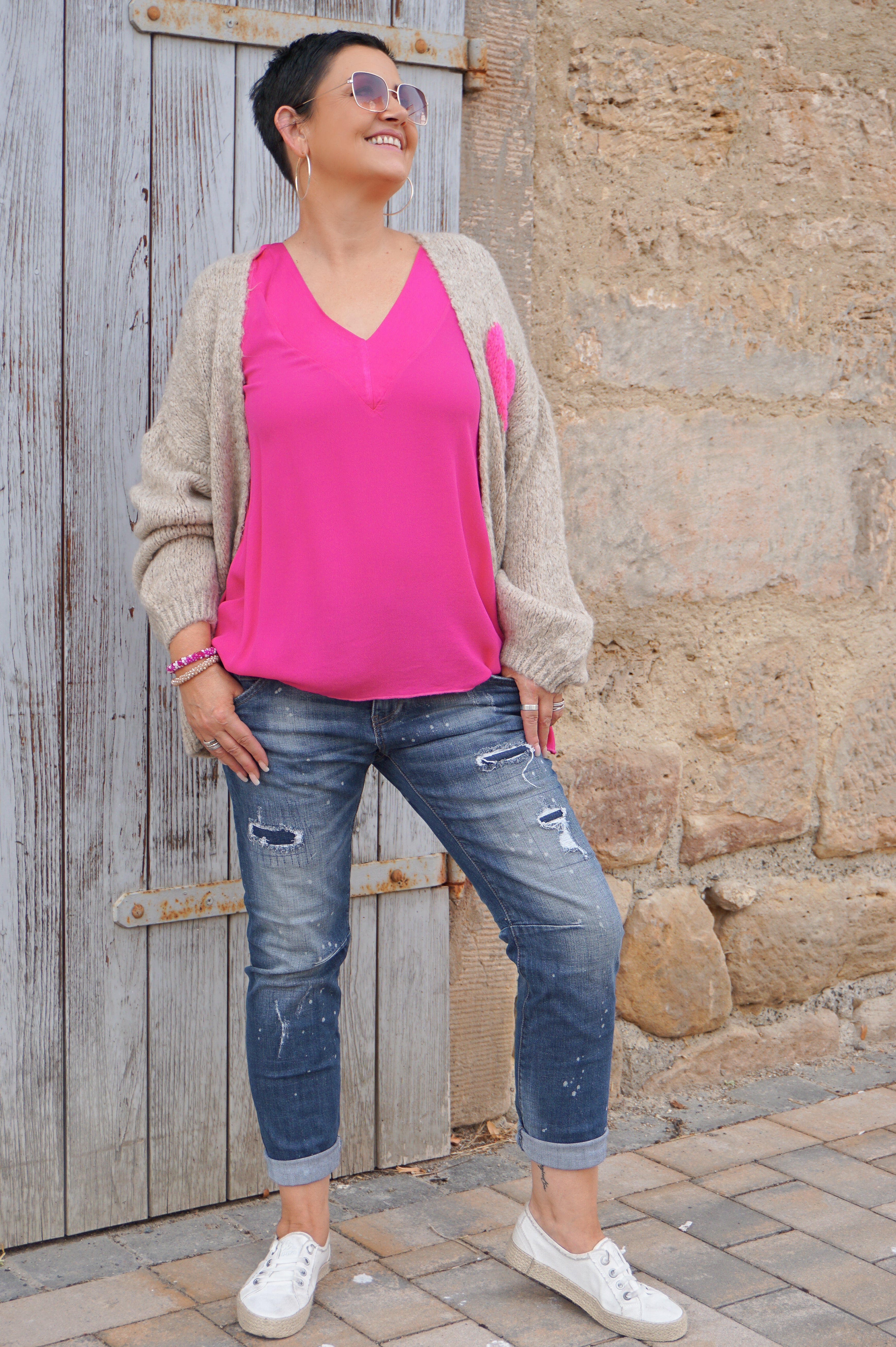 Sexy Woman Jeans im used Look
