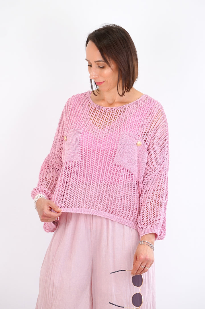 Häkelshirt "sparkle" rose