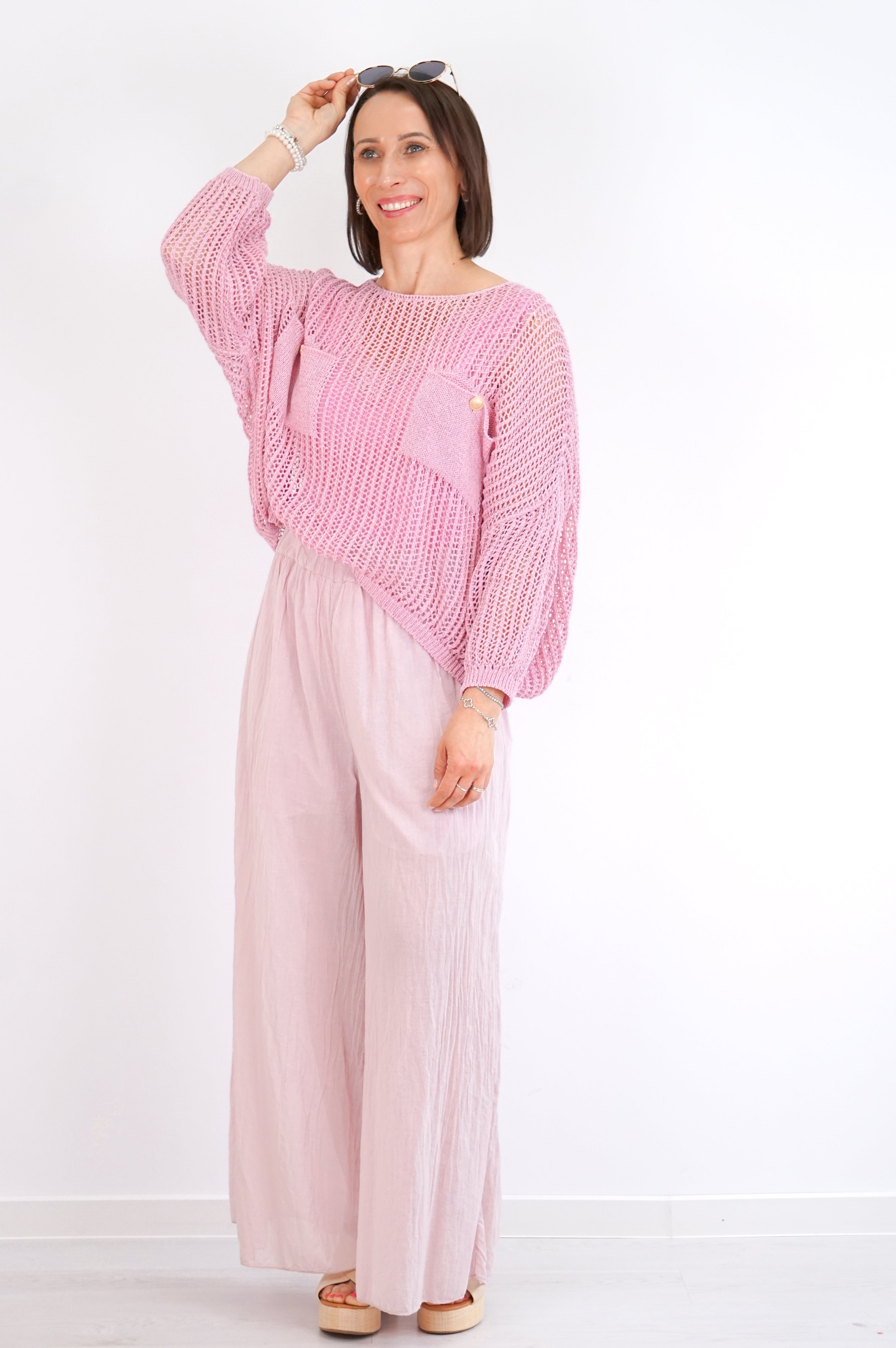 Häkelshirt "sparkle" rose