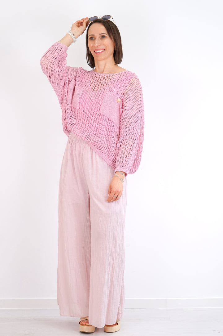 Häkelshirt "sparkle" rose