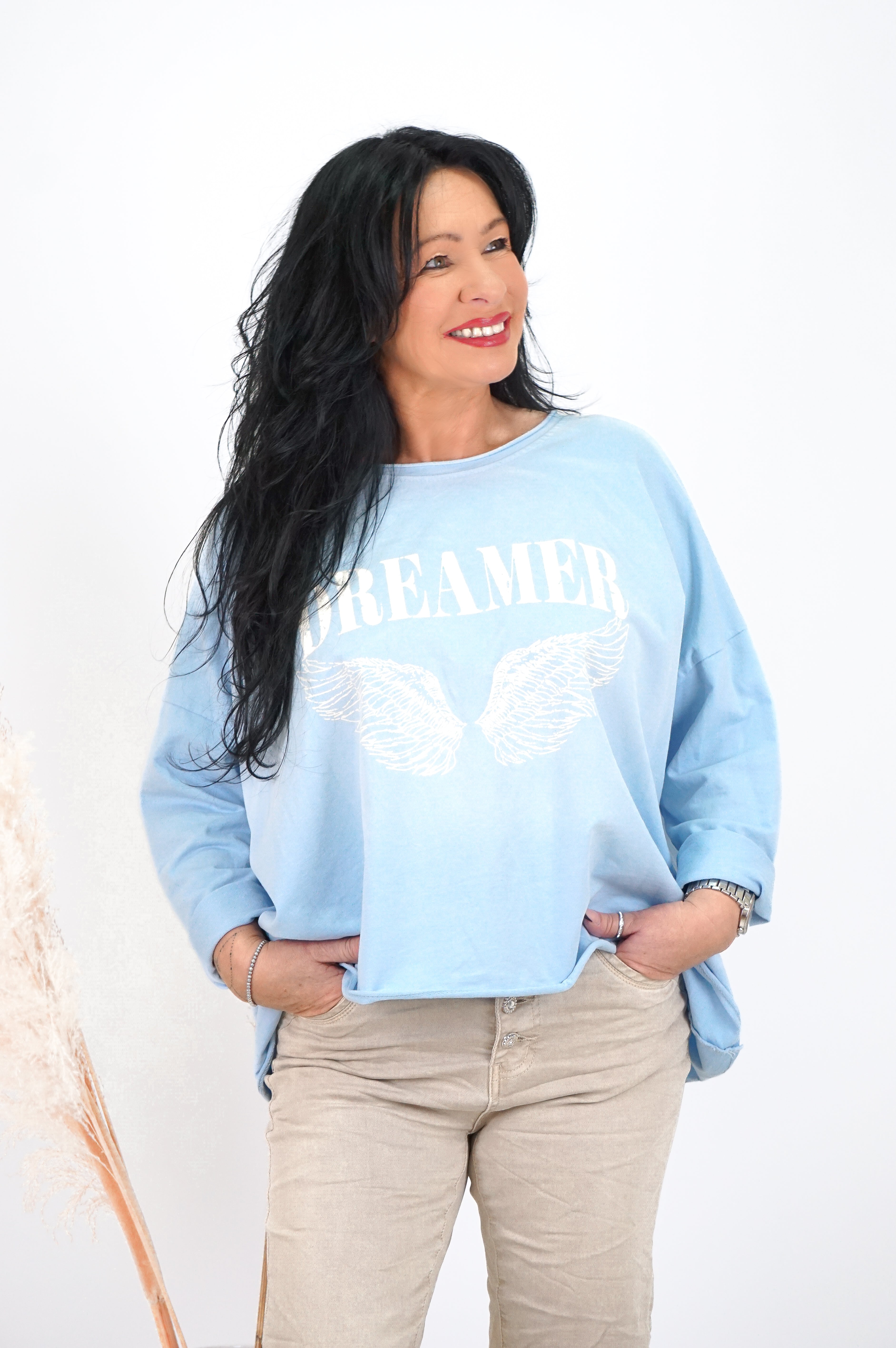 Langarmshirt „DREAMER“, hellblau