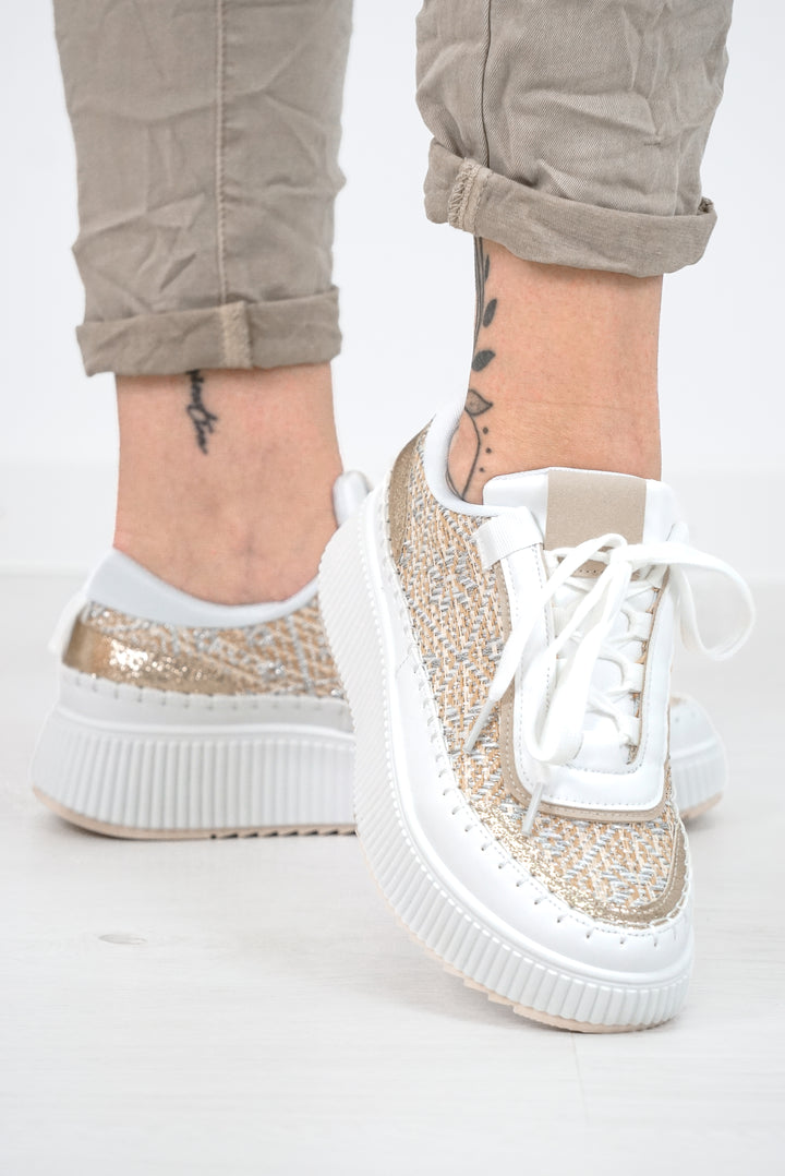 Sneaker mit geflochtenem Design &amp; Metallic-Details