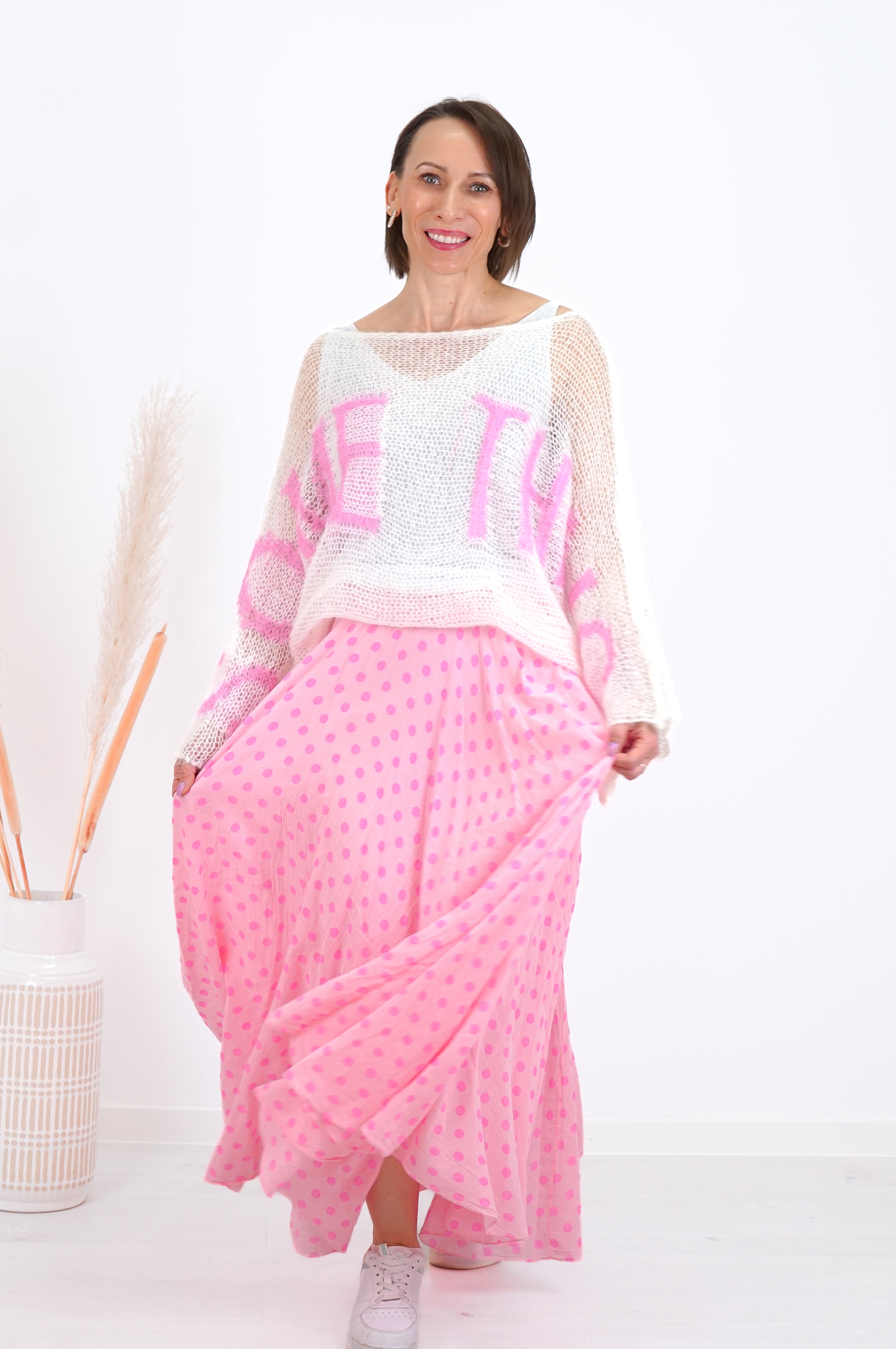 Leichter Strickpulli "Something", off white