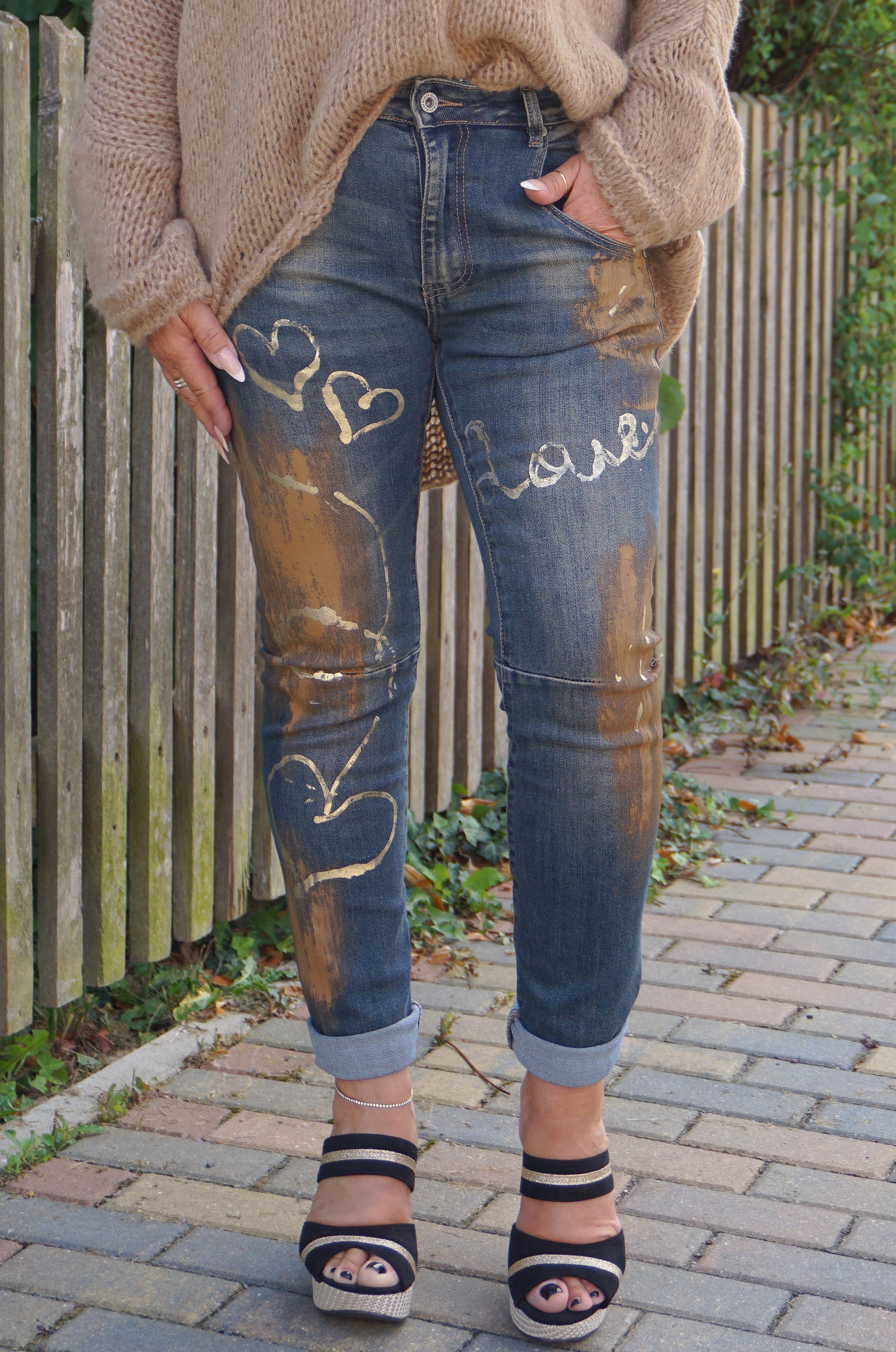Sexy Woman Jeans "golden Love"
