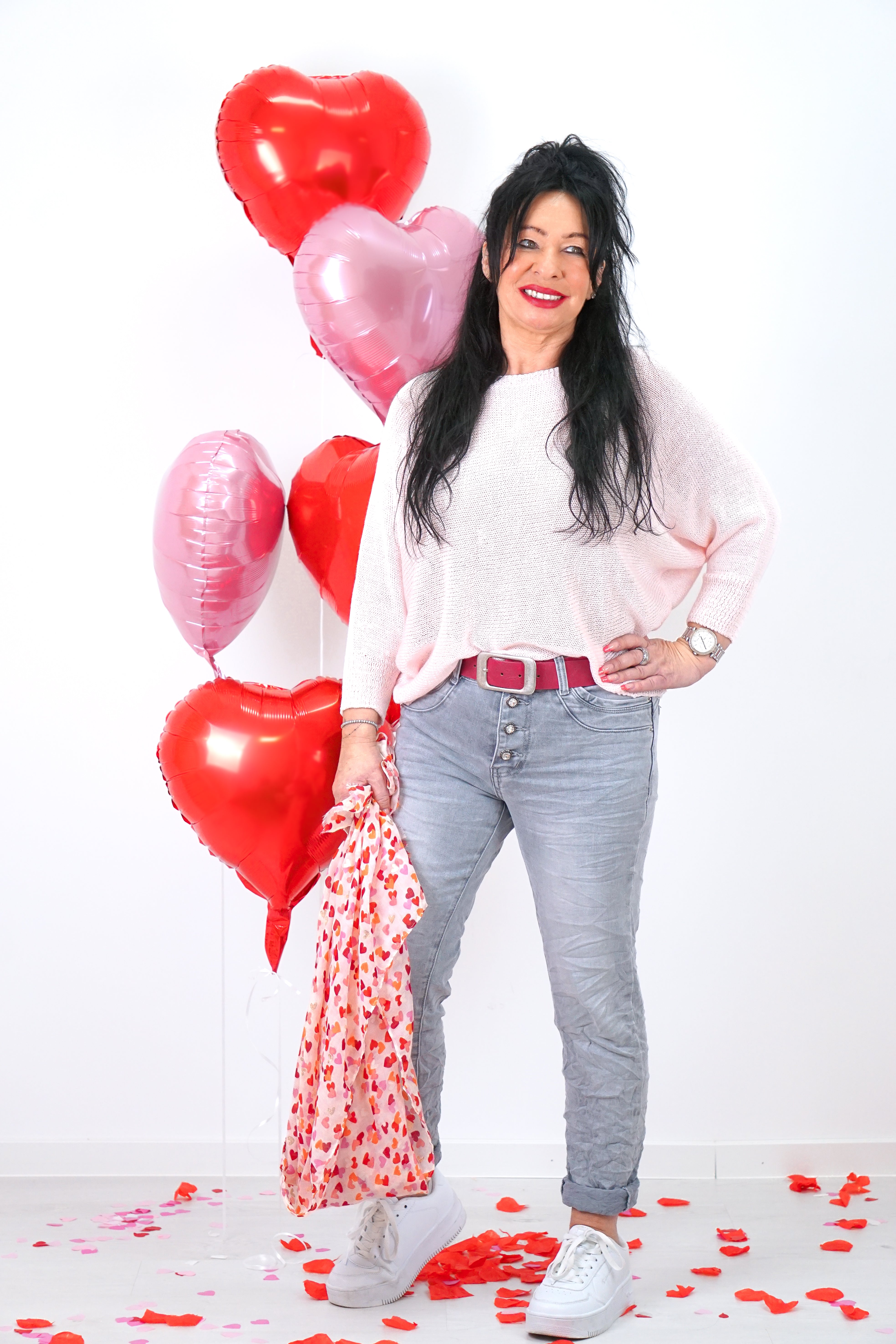 Häkelshirt mit Schleife, rose