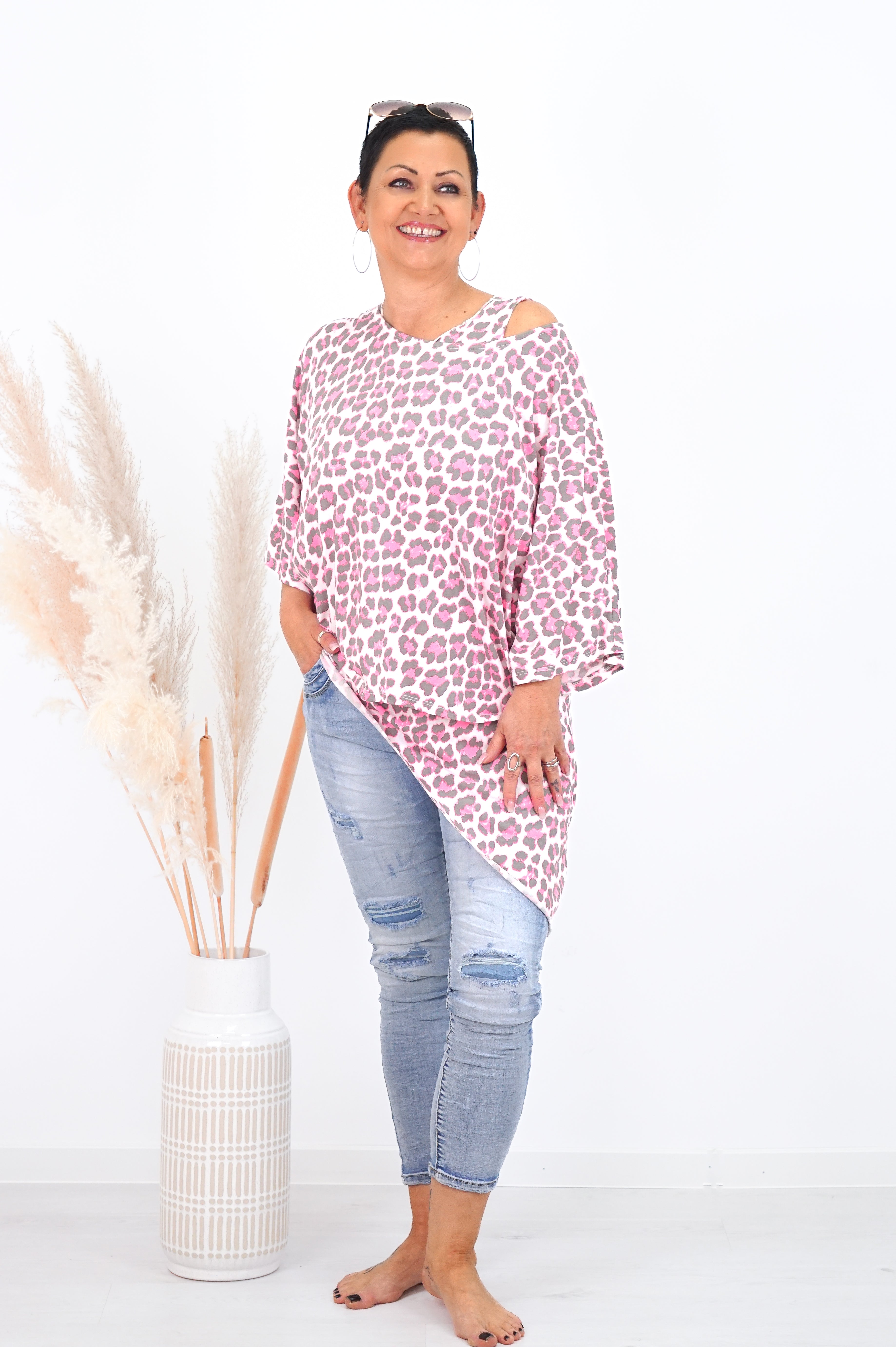 Asymmetrisches Top "Leo", neonpink