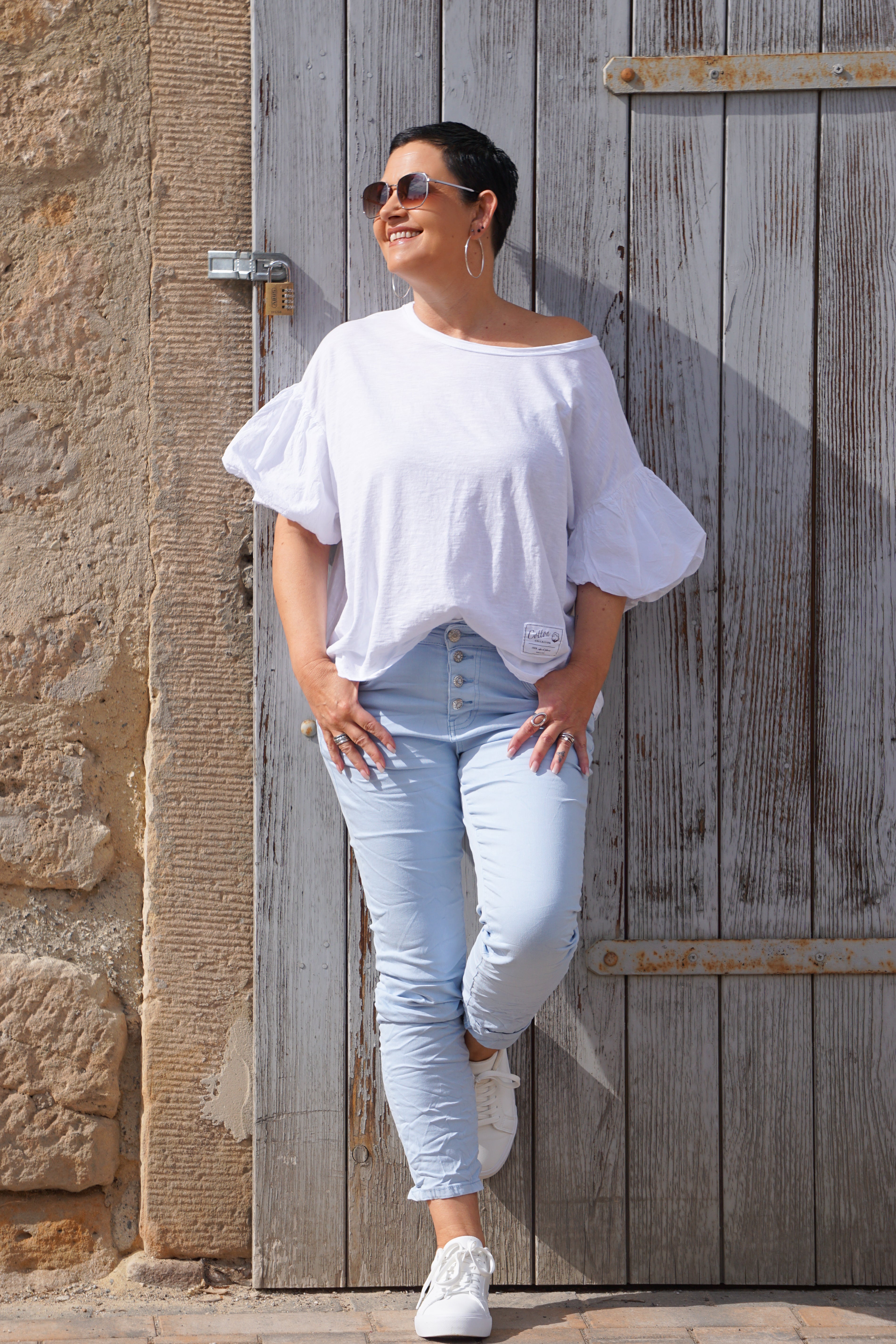 T-Shirt "cotton", weiß