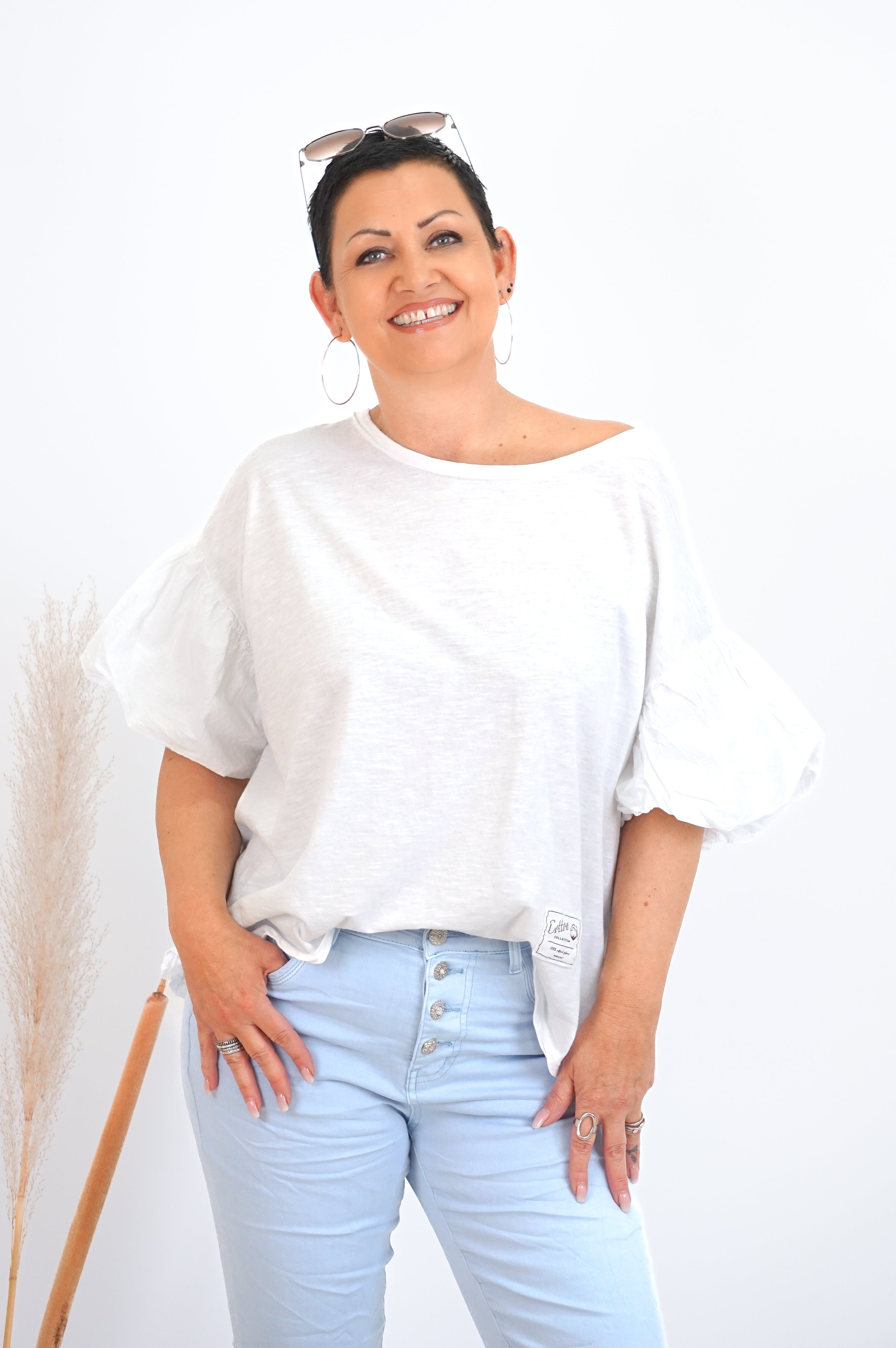 T-Shirt "cotton", weiß