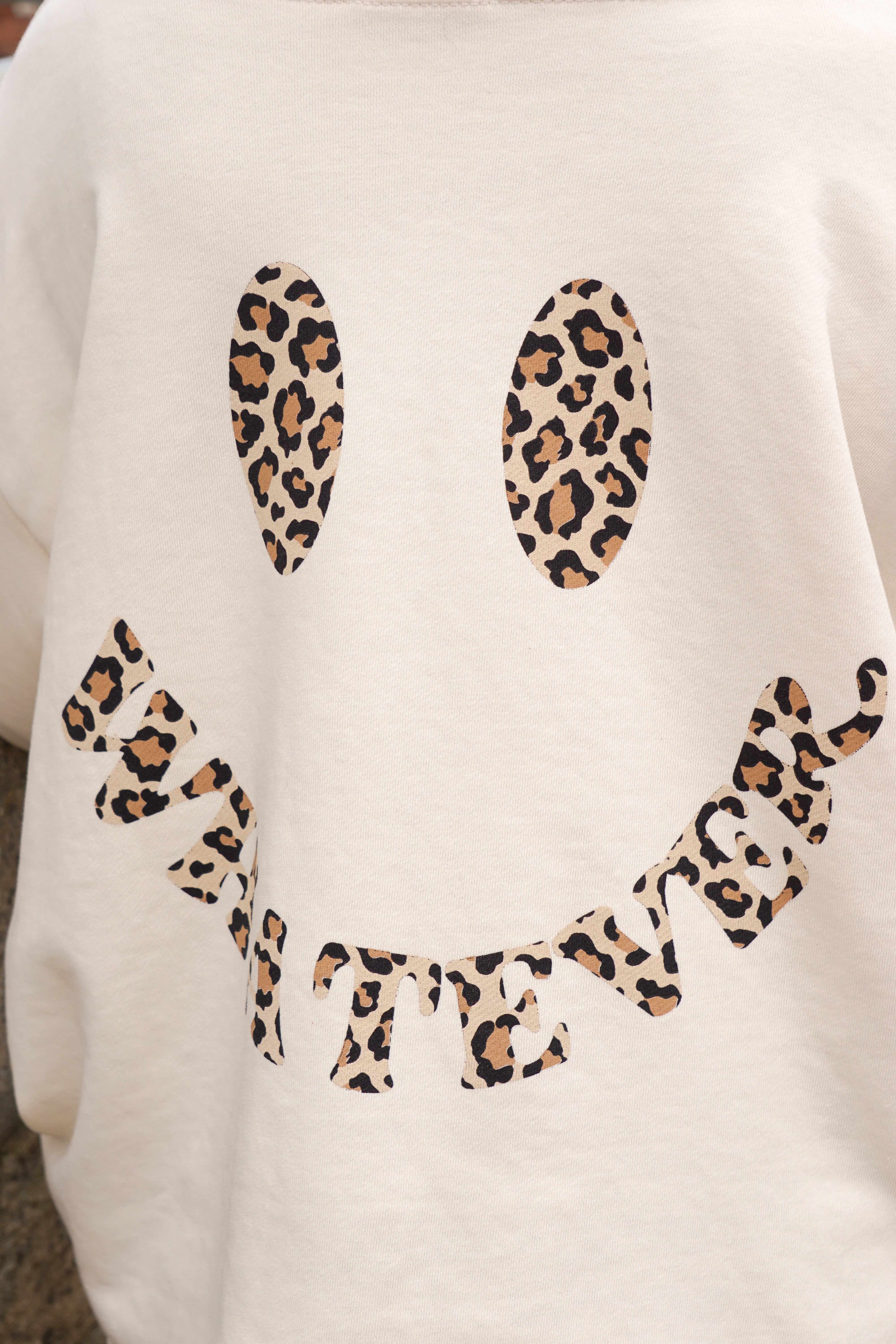 Sweatshirt „whatever“, beige