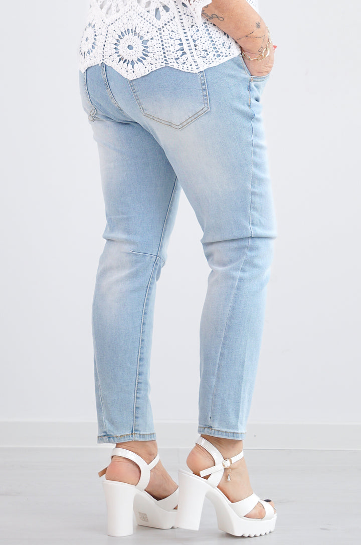 Sexy Woman Jeans in heller Waschung