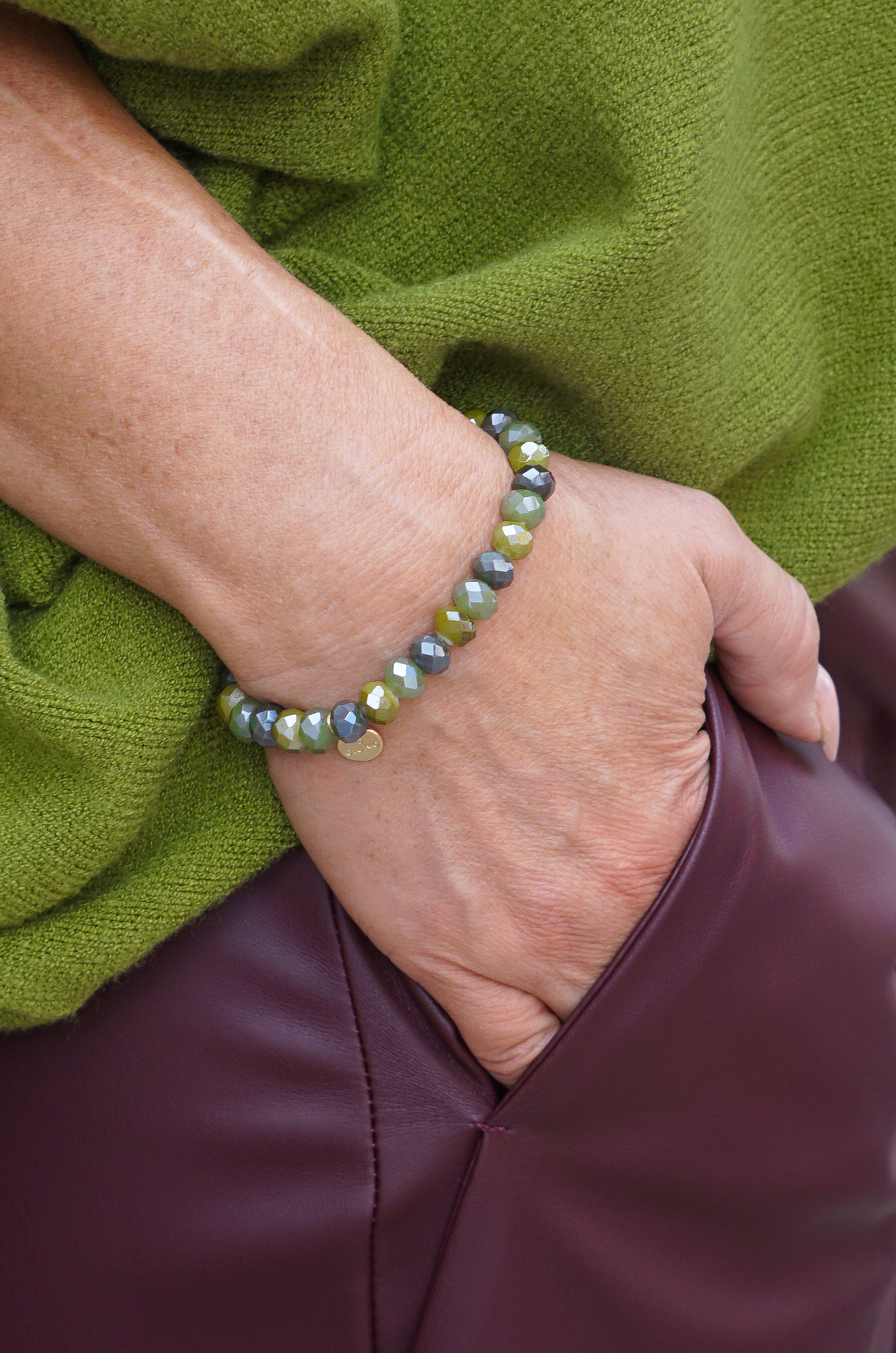 Perlenarmband, grün