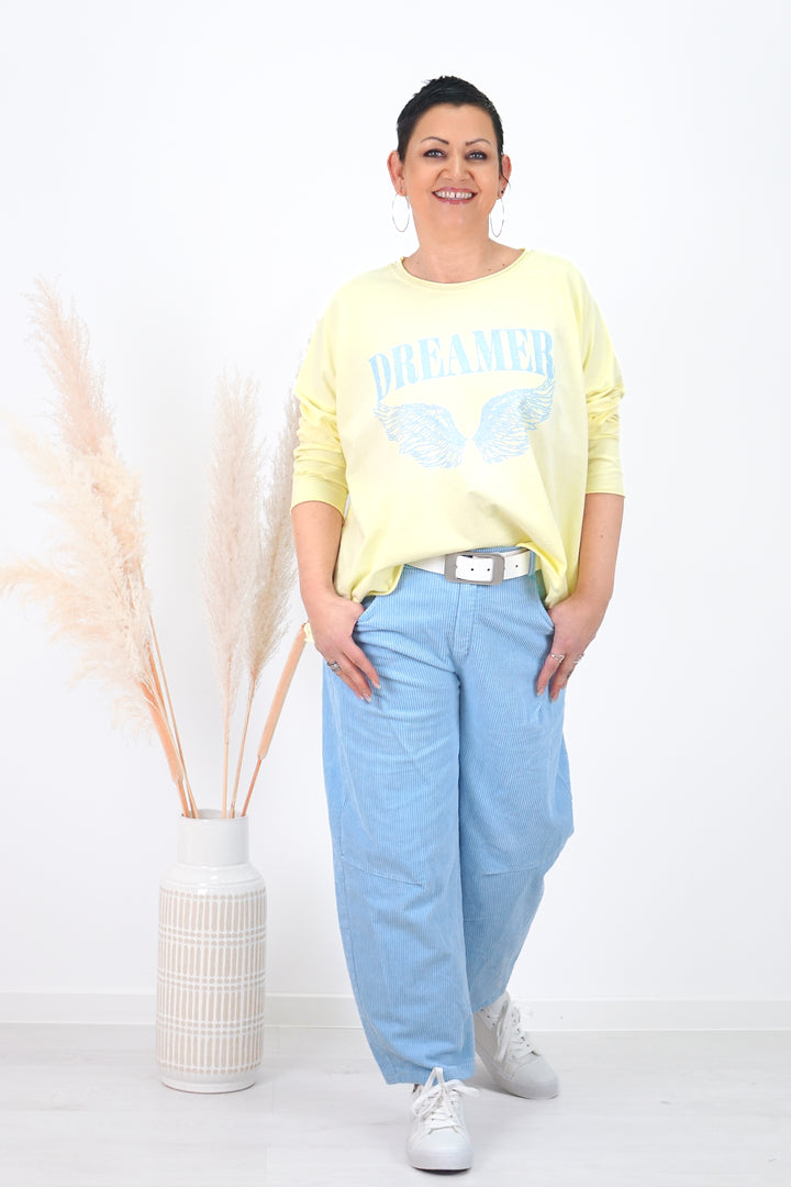 Cordhose im Ballonfit, hellblau
