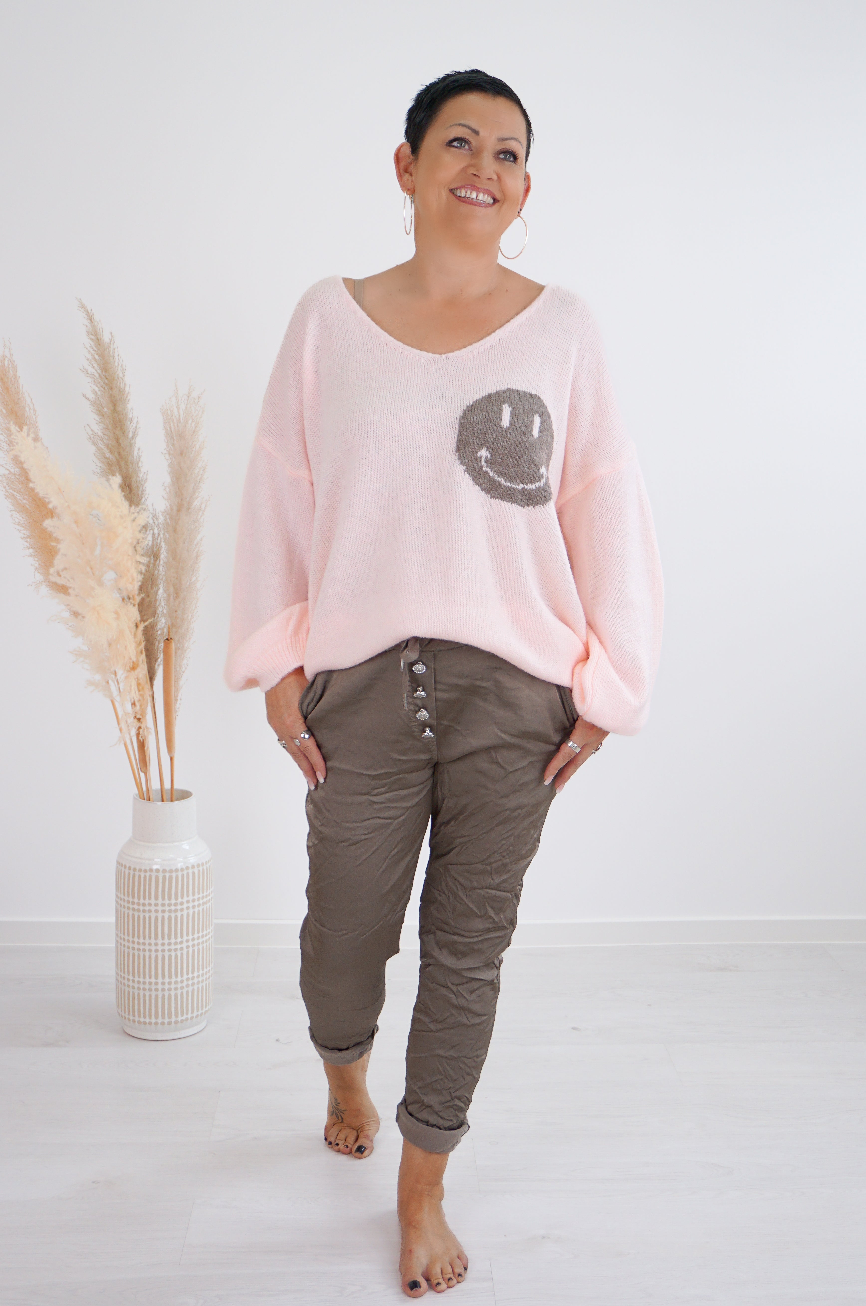 Strickpulli "all good", Rosa/apricot