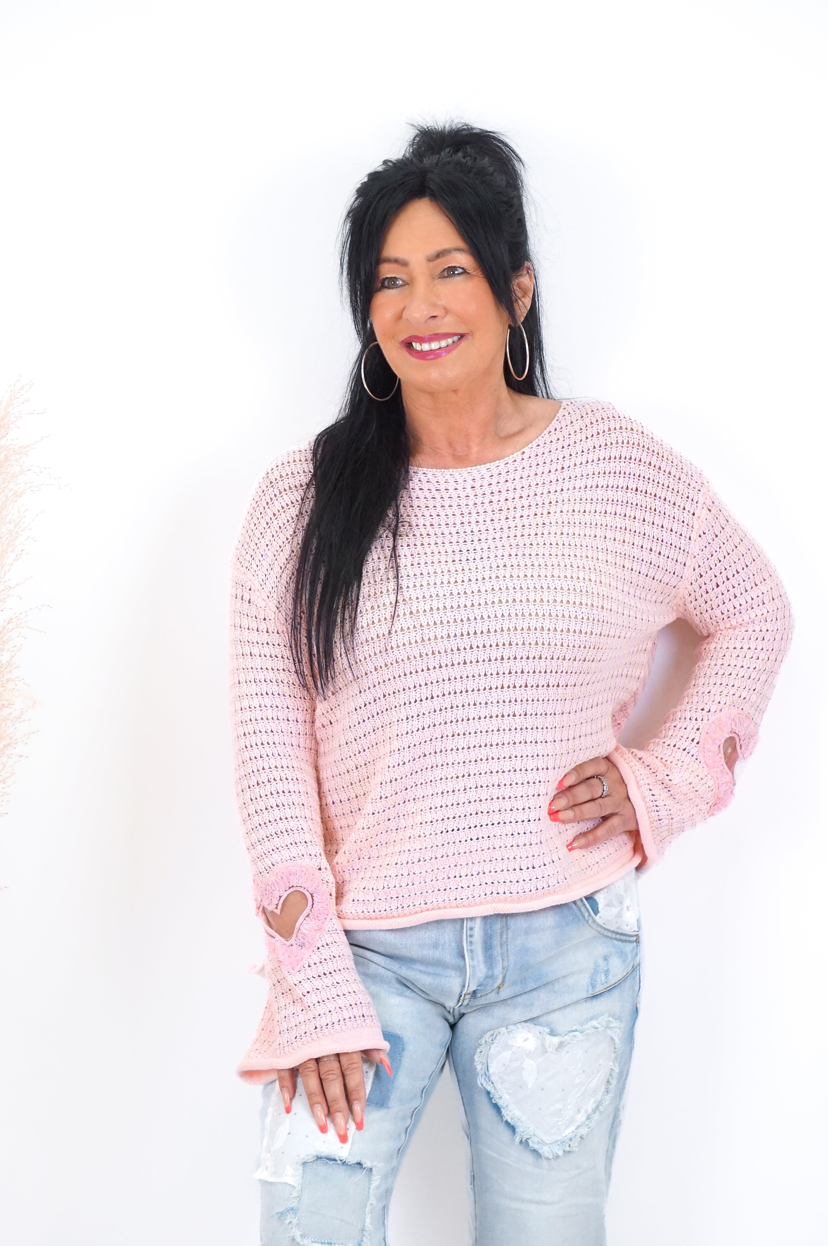 Häkelshirt "lovely", rosa