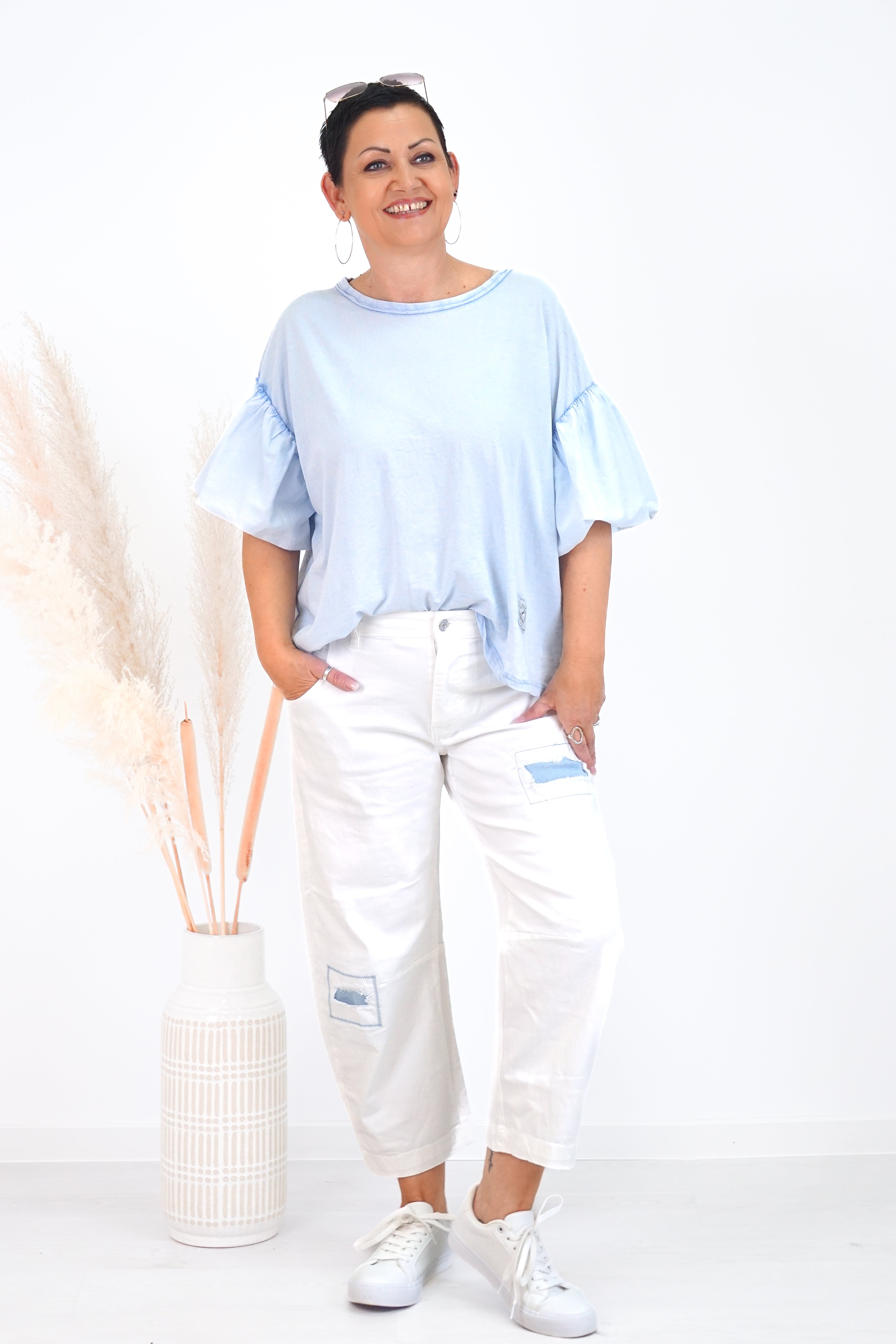 T-Shirt "cotton", hellblau