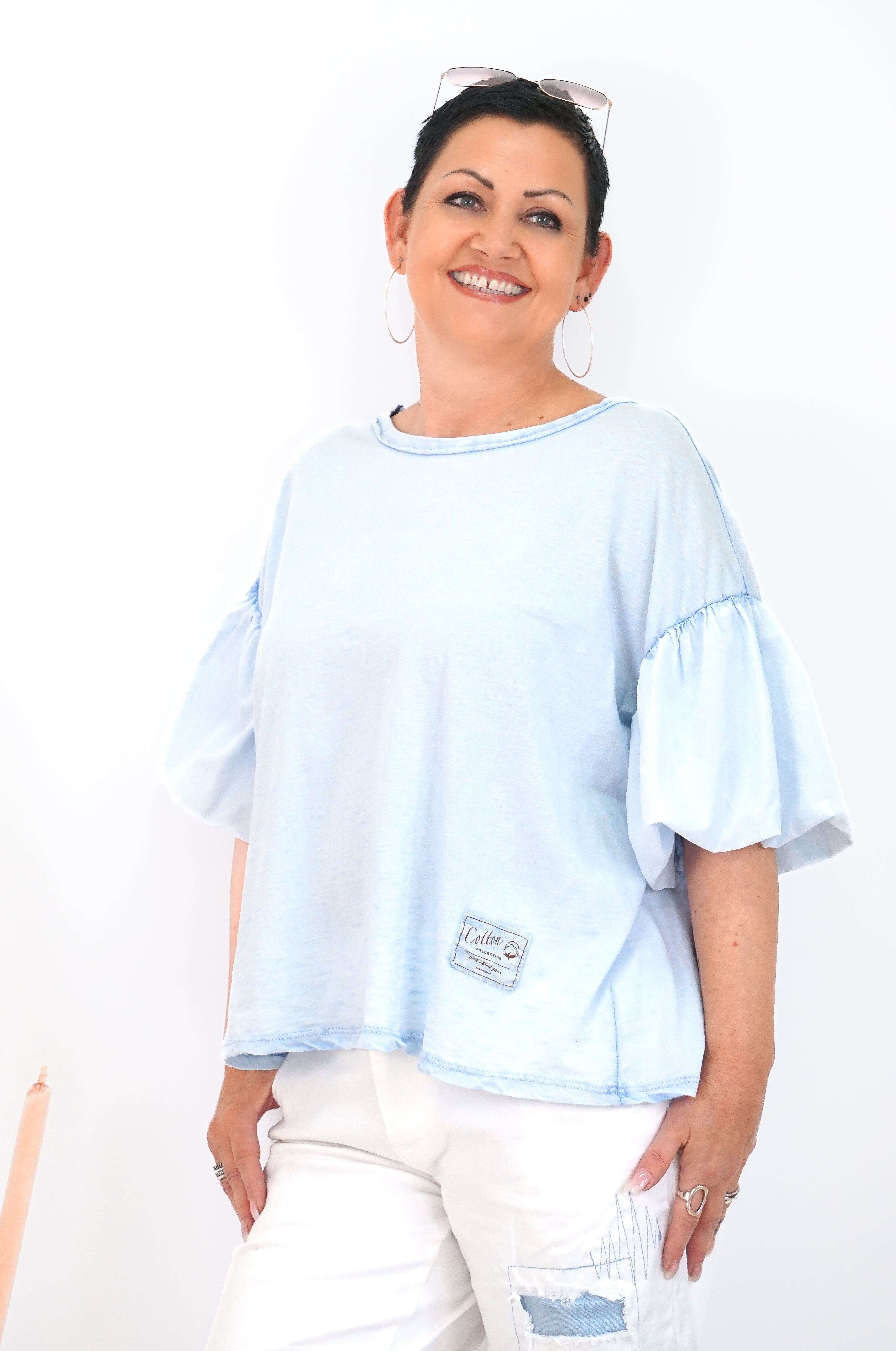 T-Shirt "cotton", hellblau