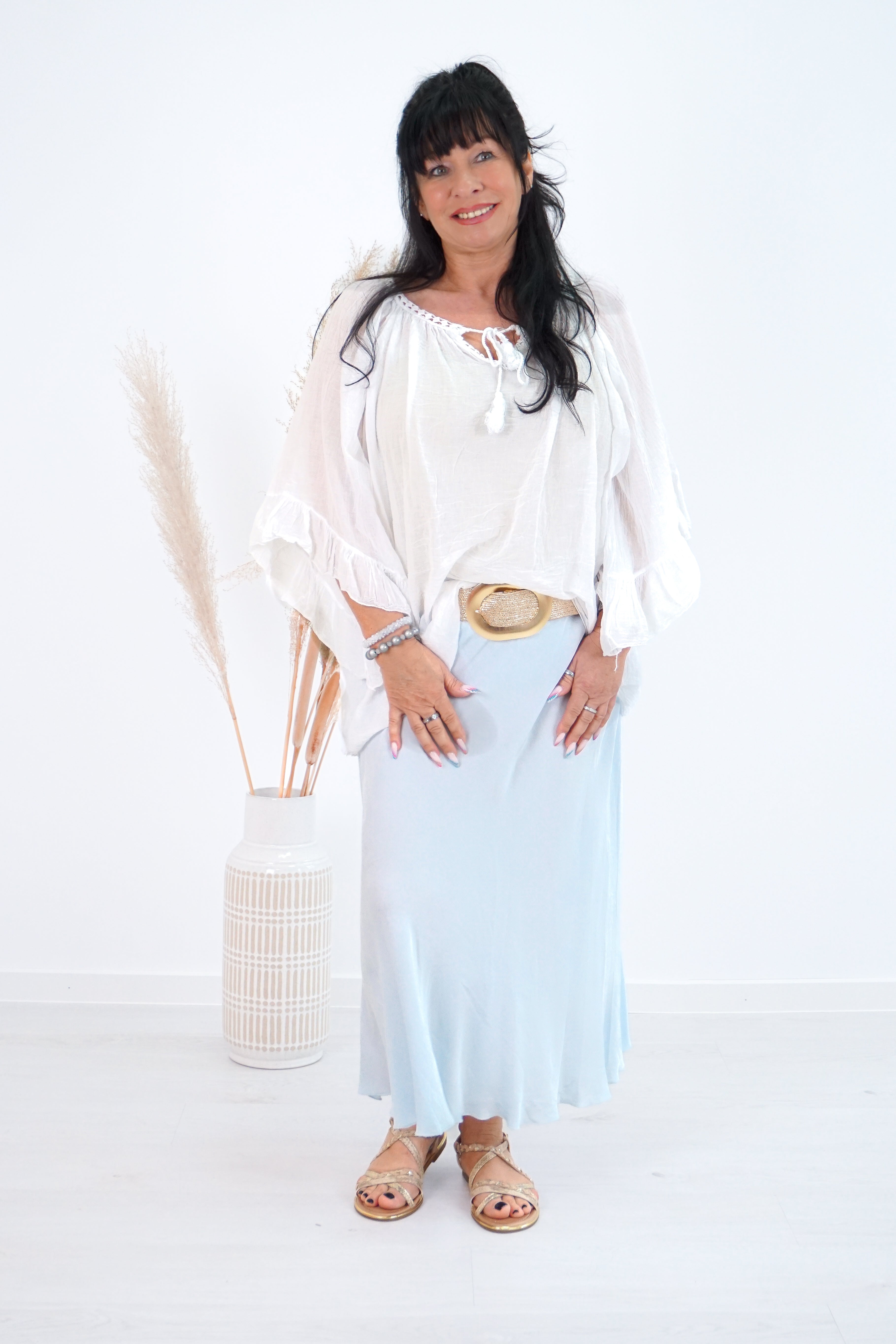Leichte Bluse "Boho", weiß