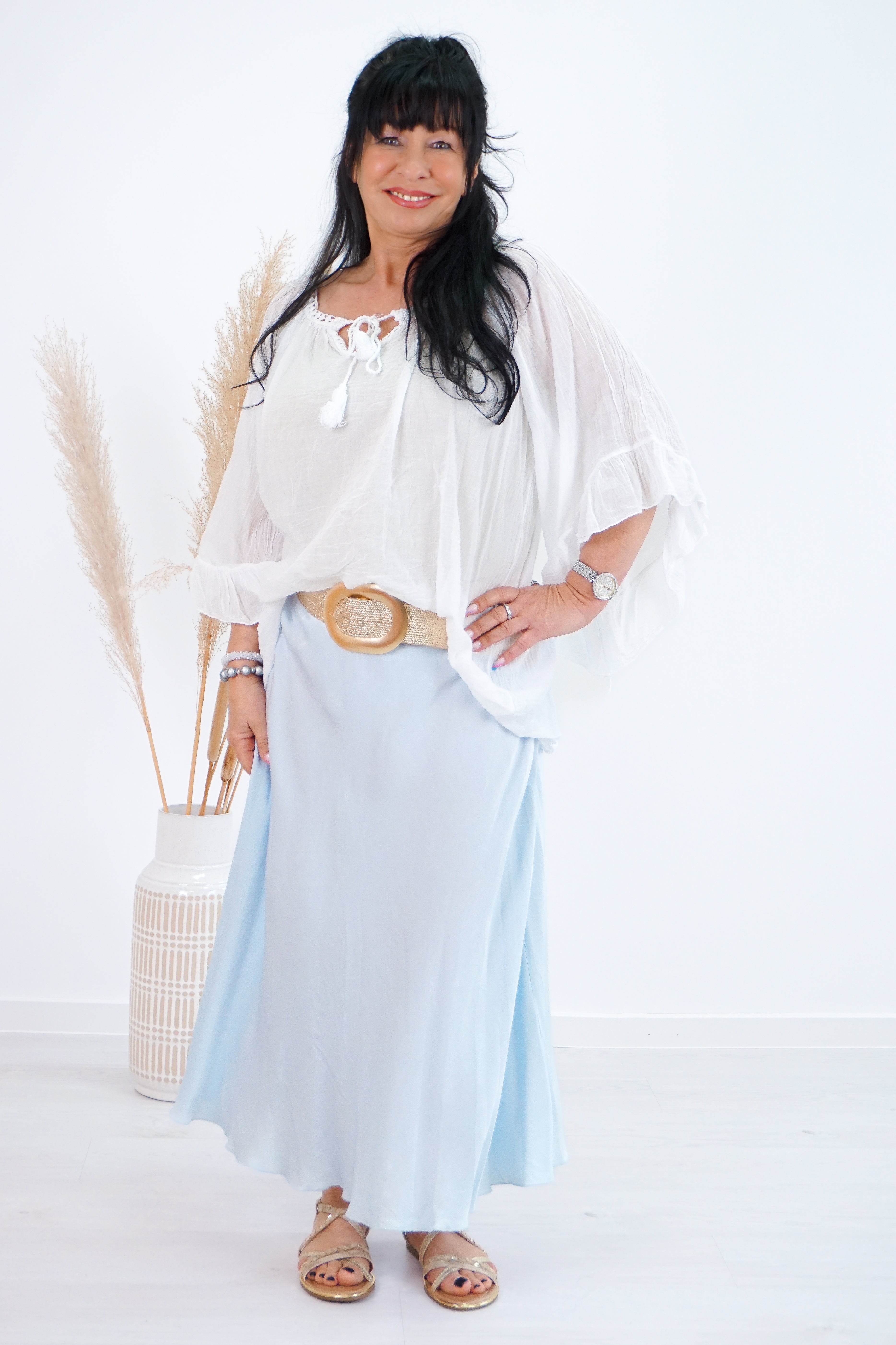 Leichte Bluse "Boho", weiß