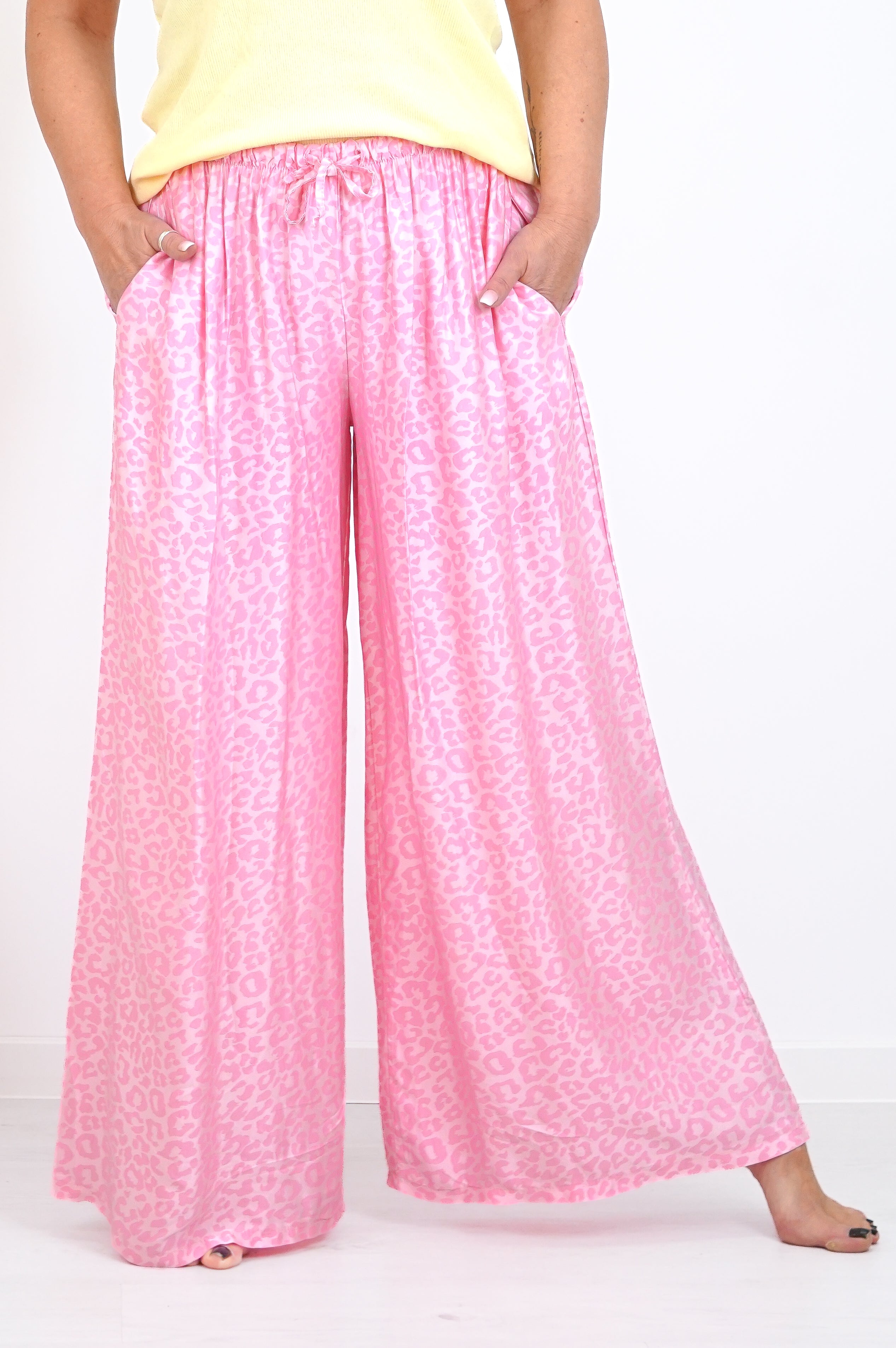 Satin Marlene mit Seide und Leo Print, rosa