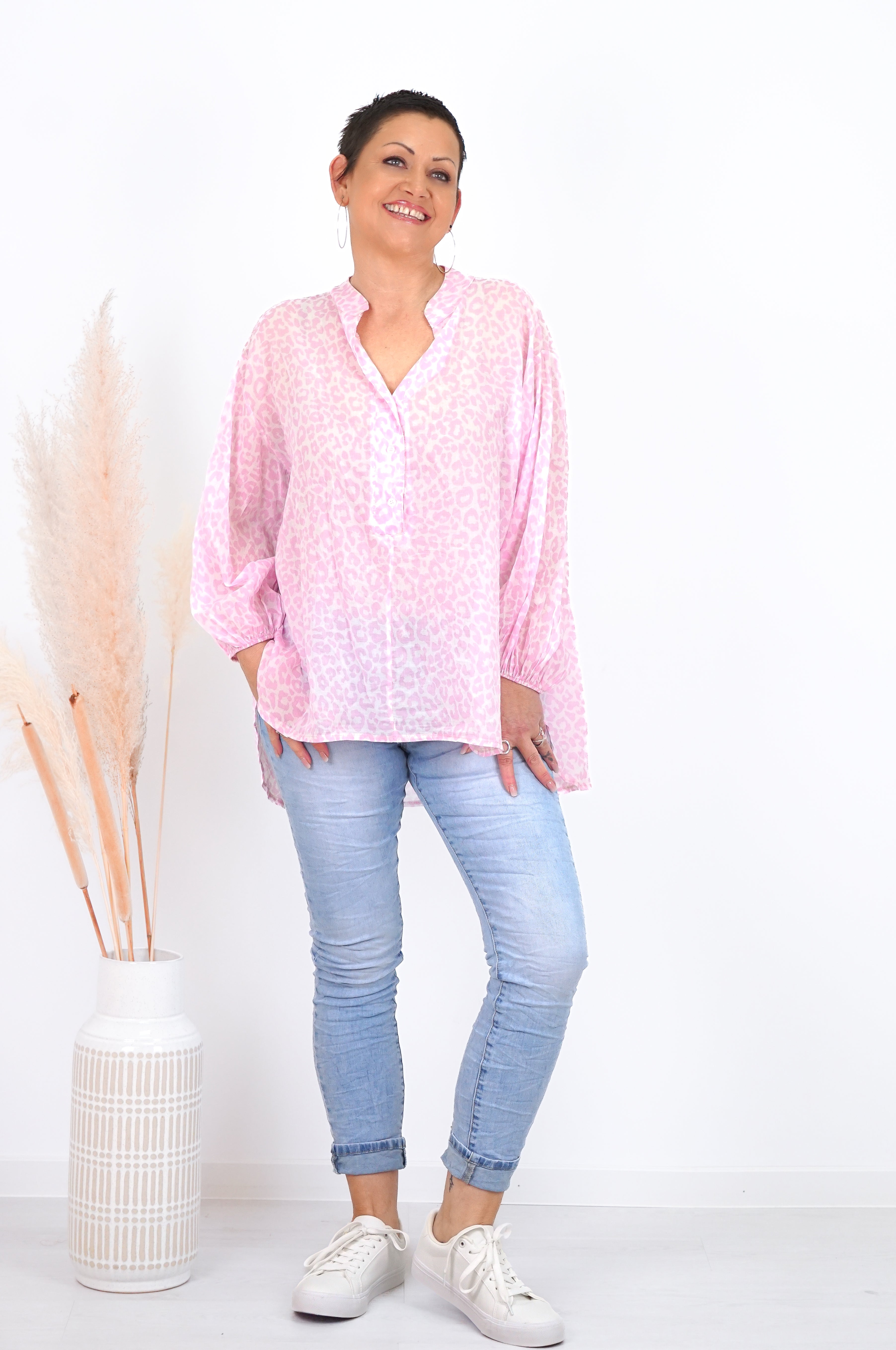 Leichte Bluse „Leo“, rosa