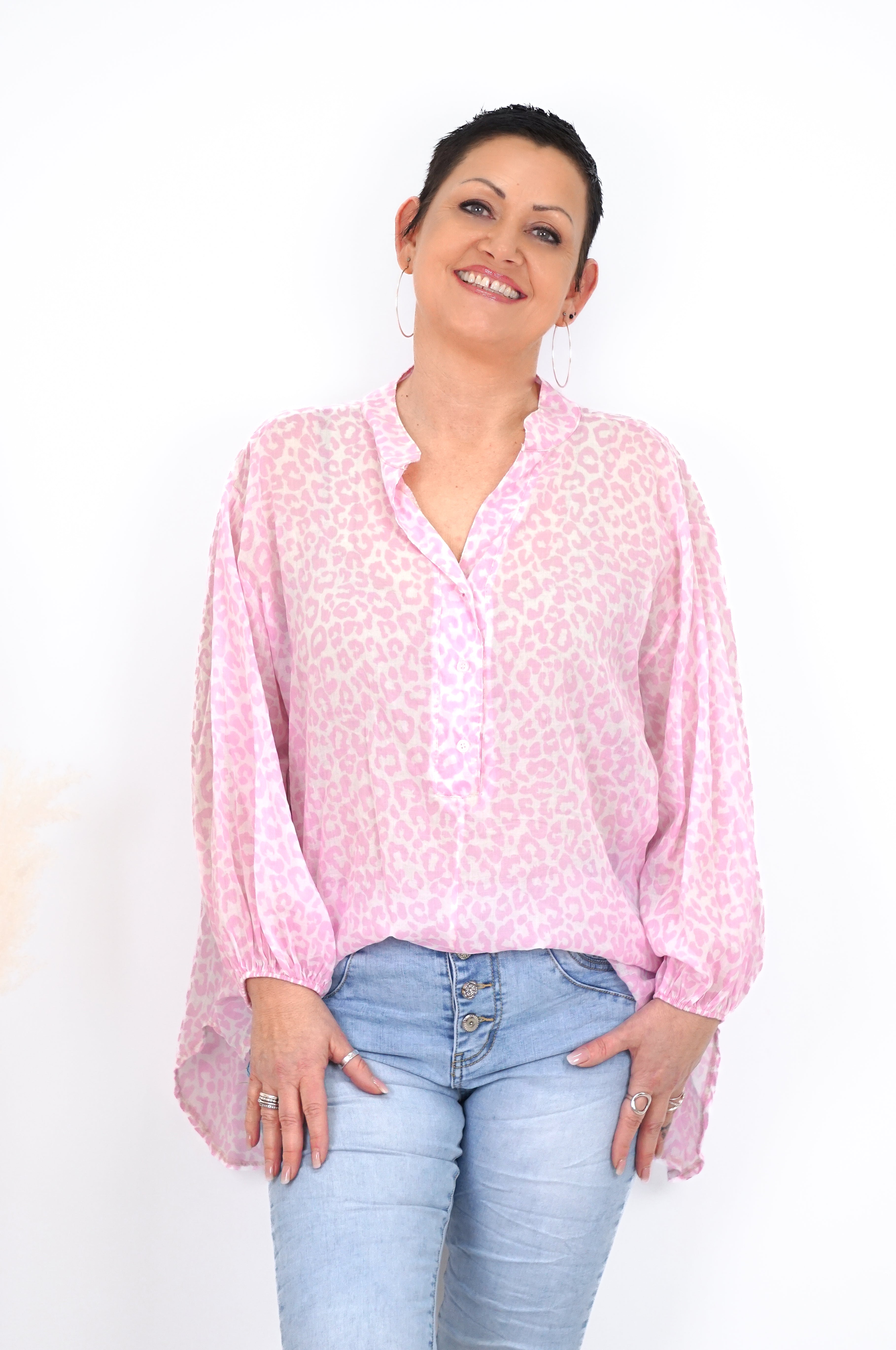 Leichte Bluse „Leo“, rosa