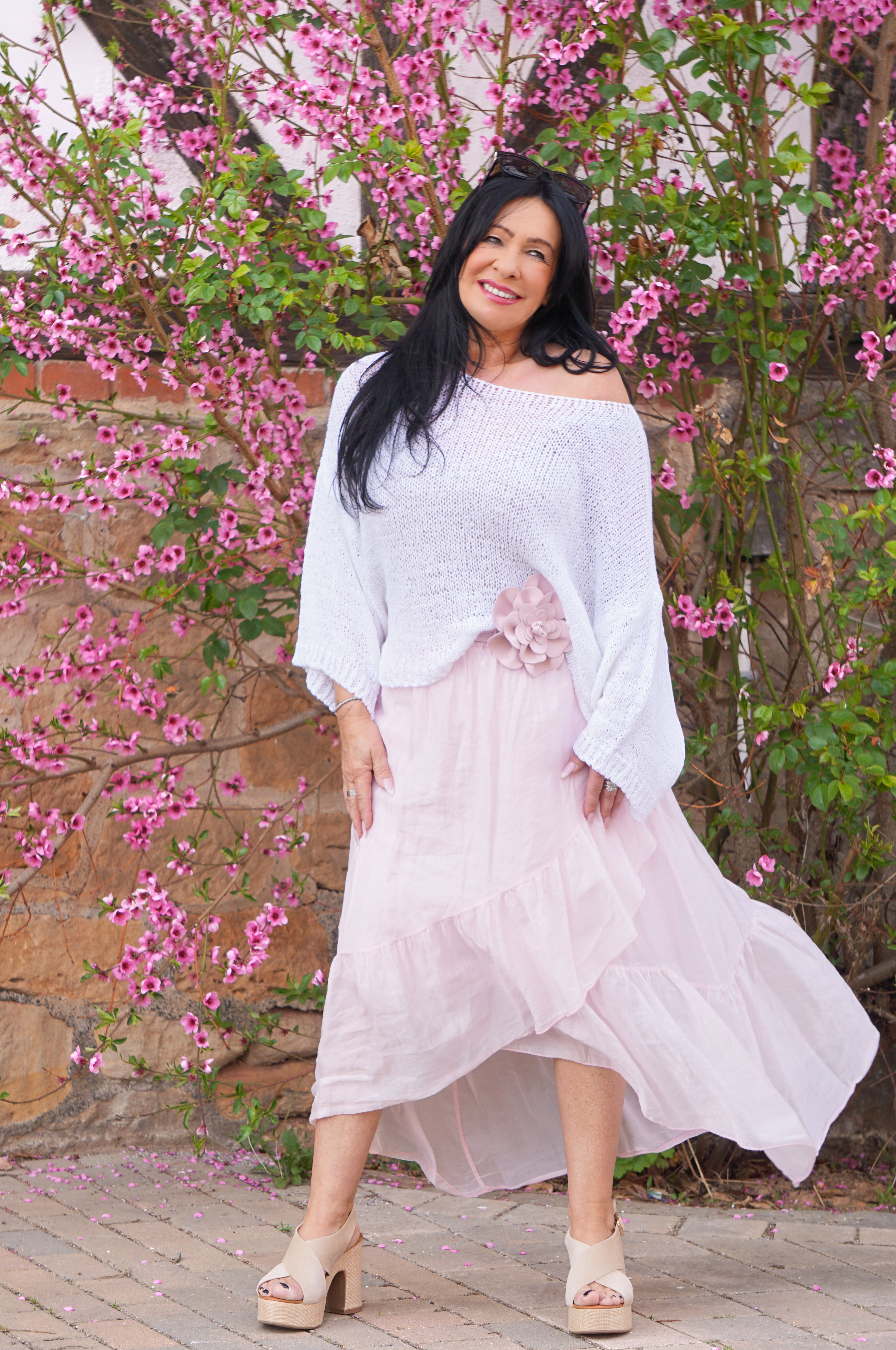 Rock mit überschnittenem Design, rosa