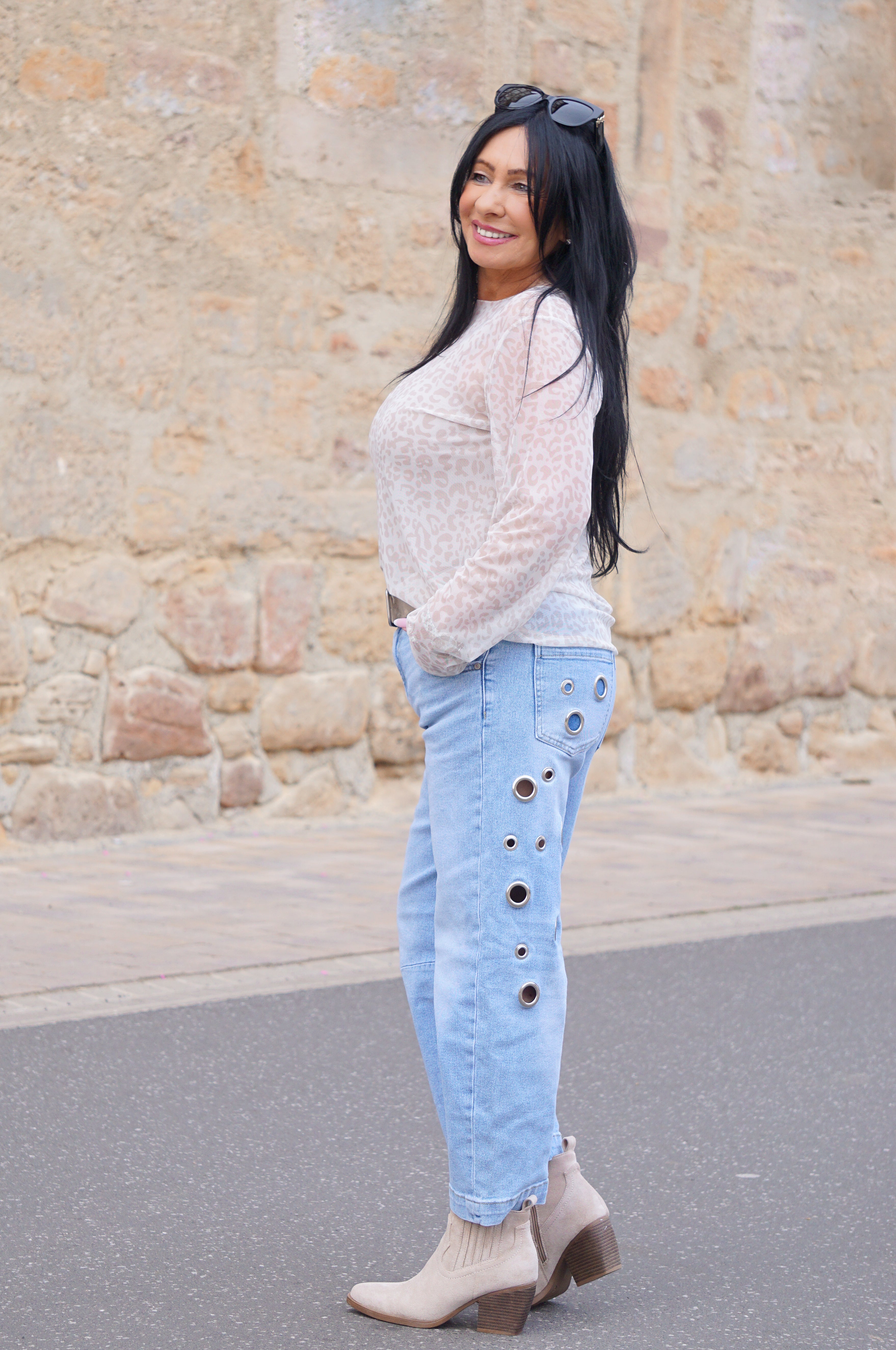 Tiefe Cowboy Boots in wildleder-Optik