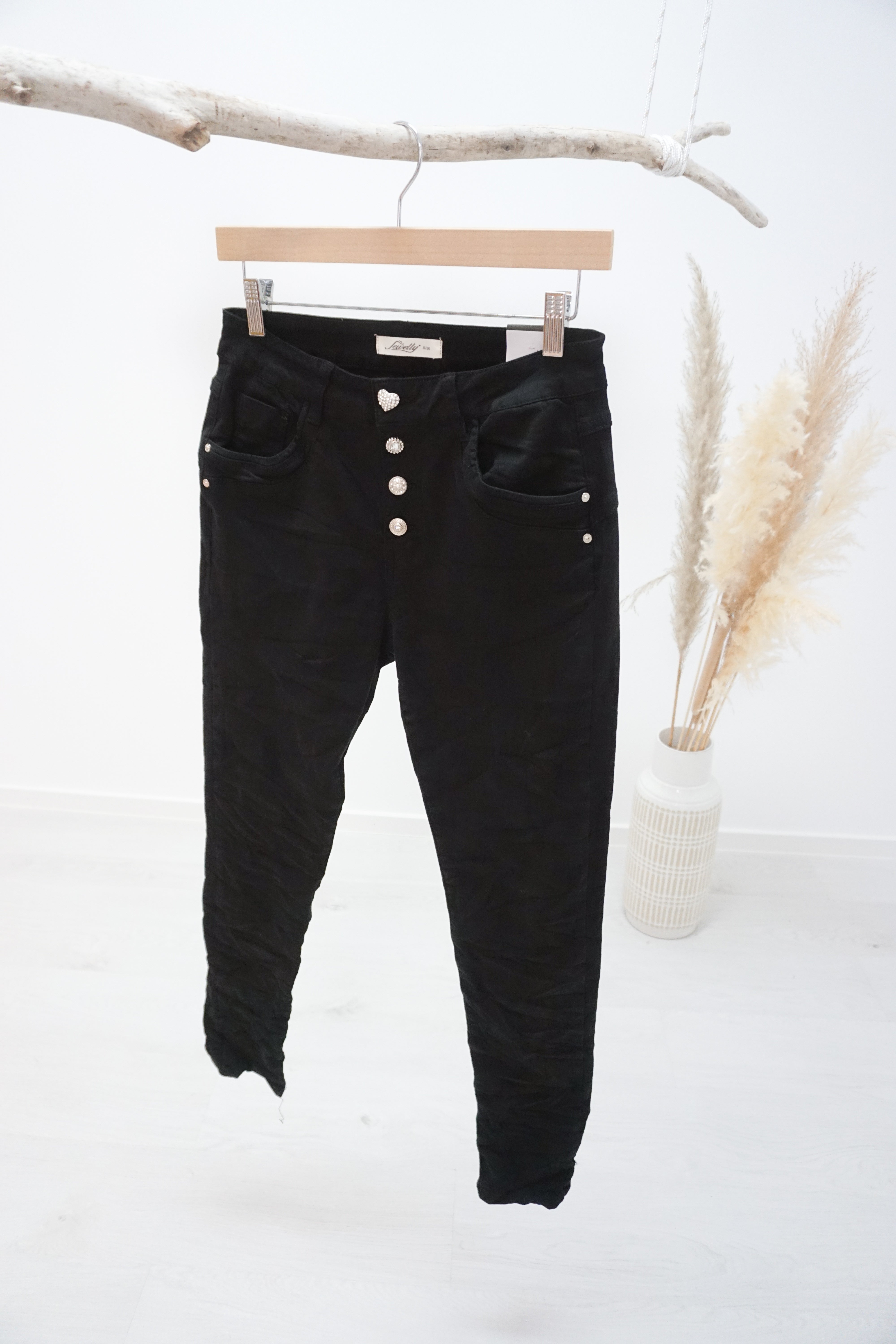 Basic Jewelly Jeans, schwarz