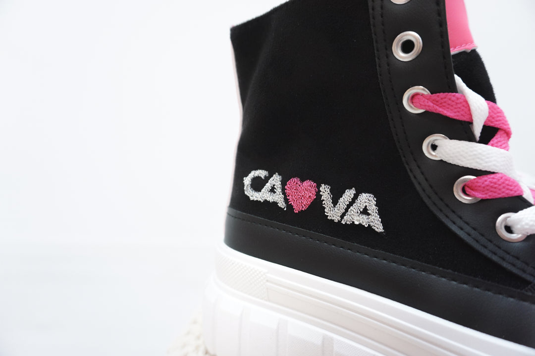 Sneaker "Cava" schwarz/pink
