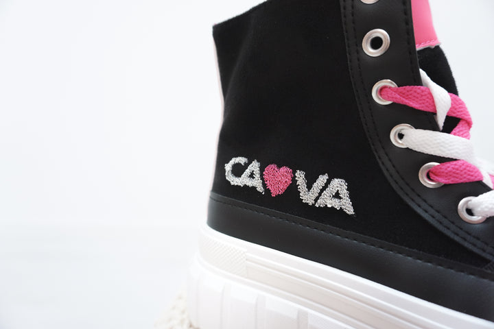 Sneaker "Cava" schwarz/pink