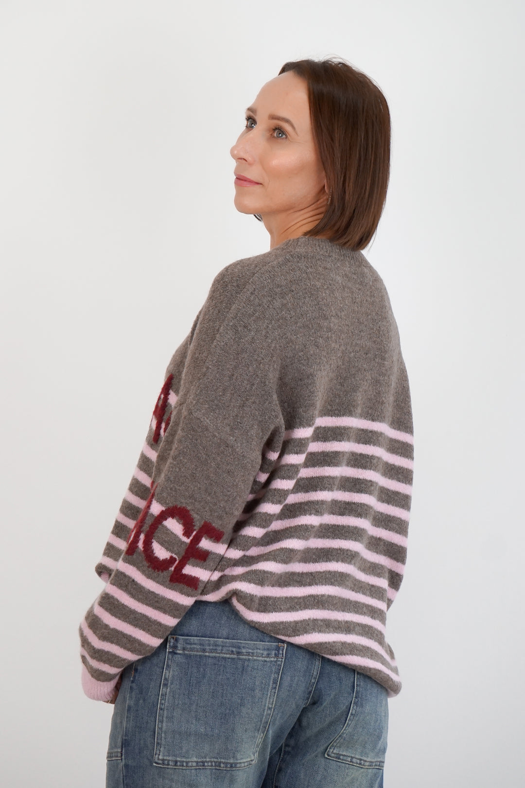 Strickpulli "LOVE&amp;PEACE", taupe