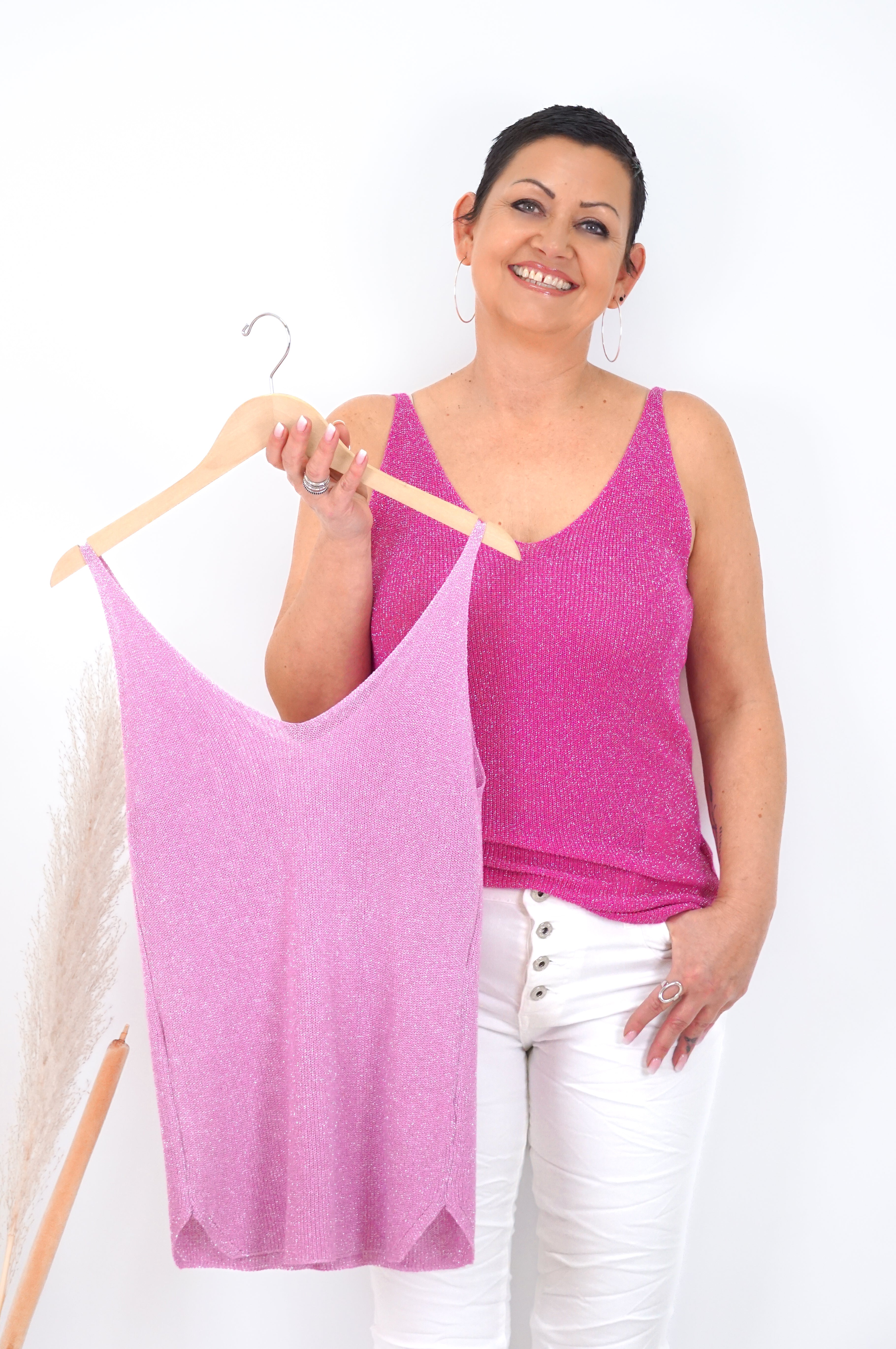 Top "sparkle", candy pink & pink